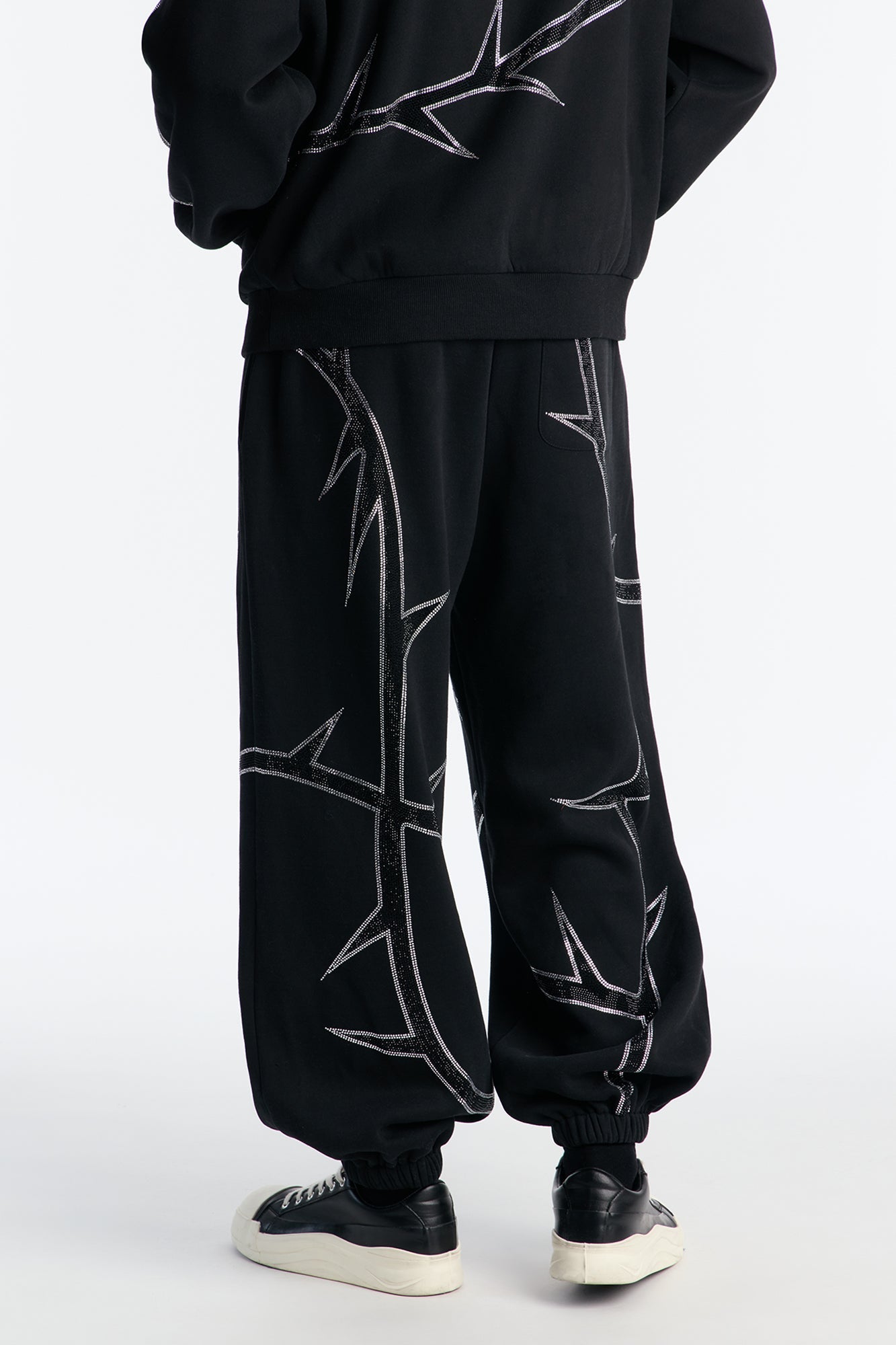 Thorn Rhinestone Joggers - Black