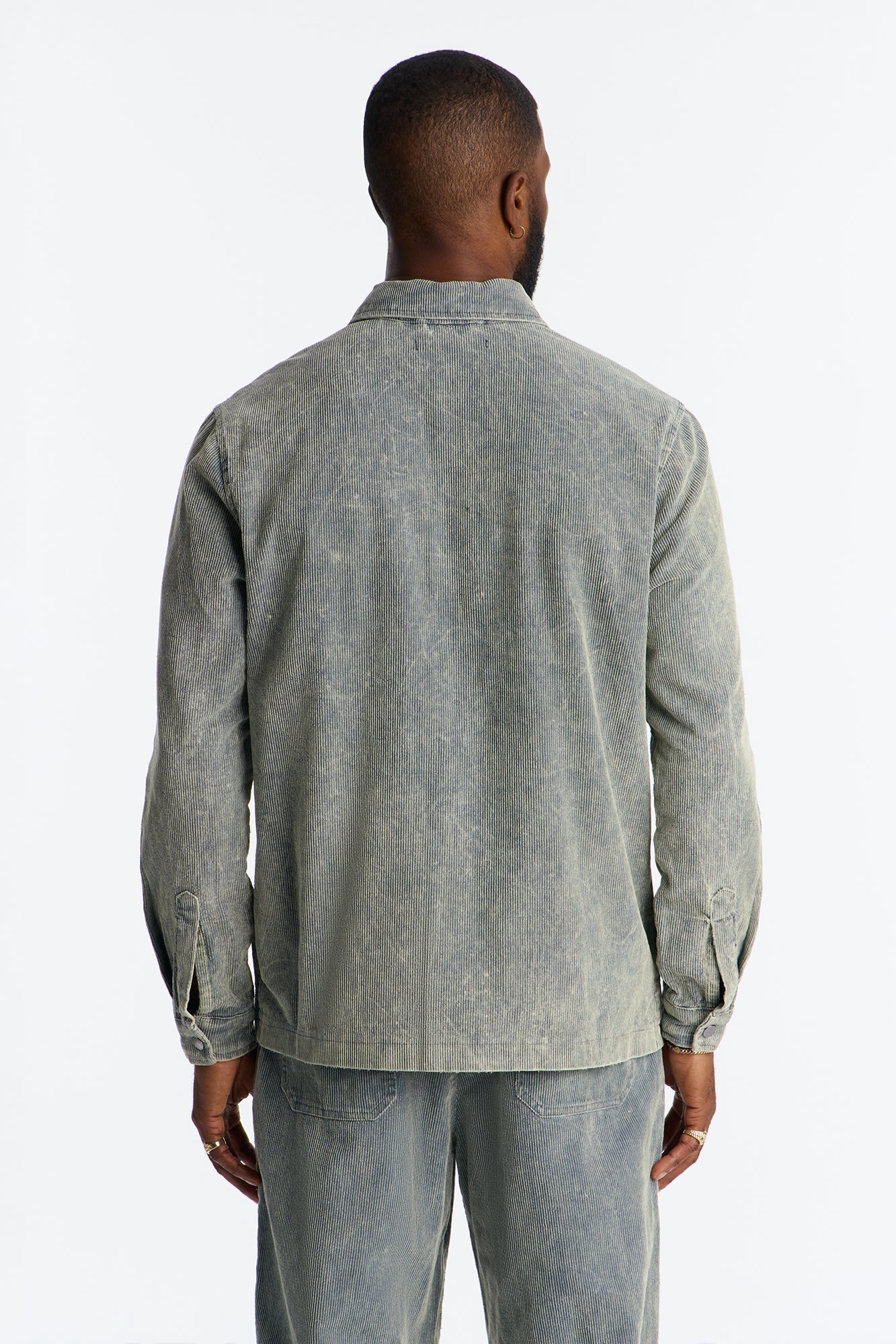 Chi Town Corduroy Button Up Shirt - Blue Wash