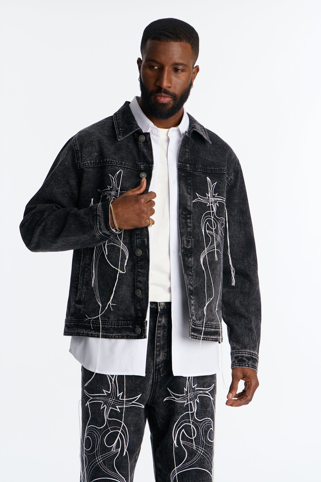 Skyfire Denim Trucker Jacket - Black Wash
