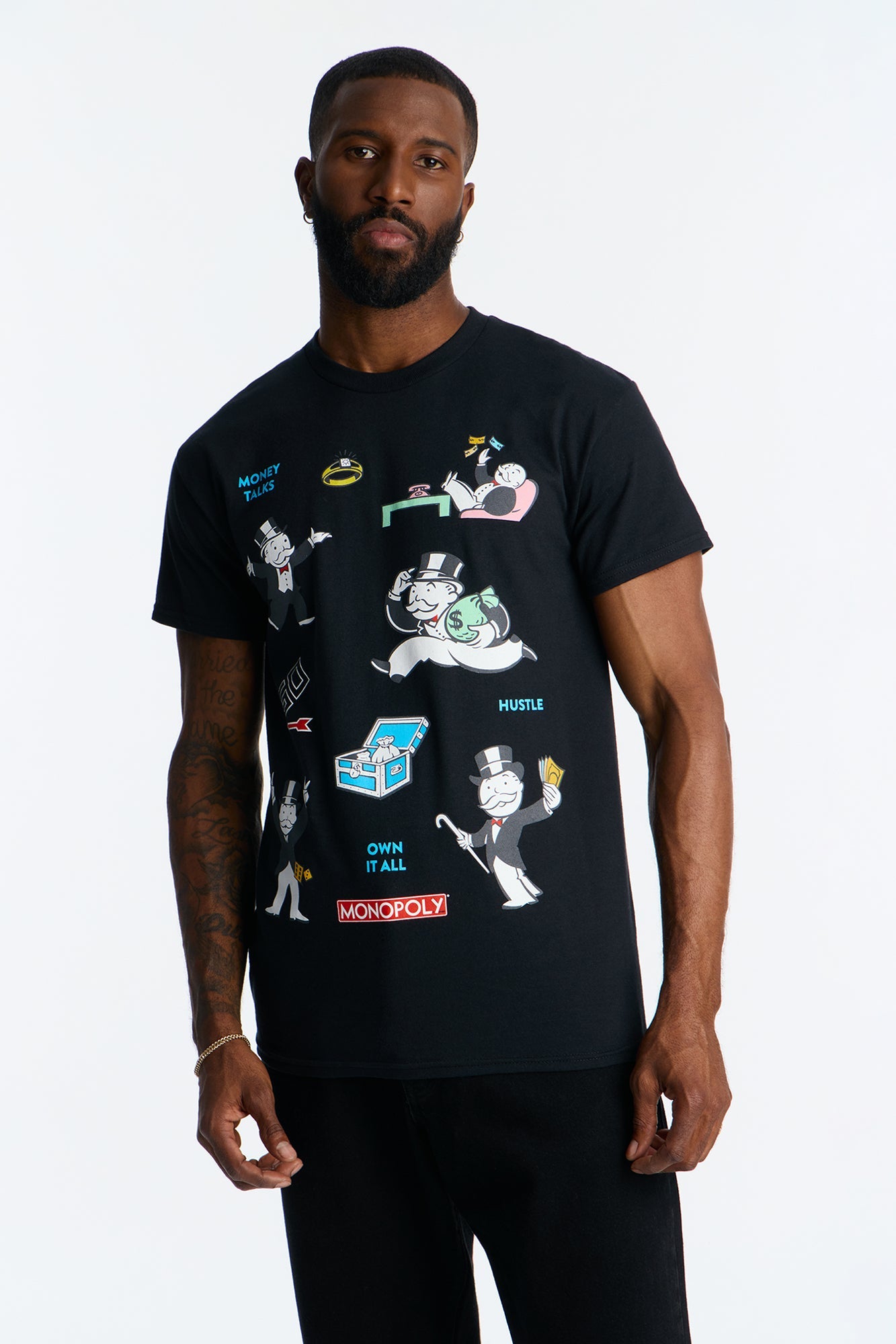 Monopoly Money Talks Short Sleeve Tee - Black