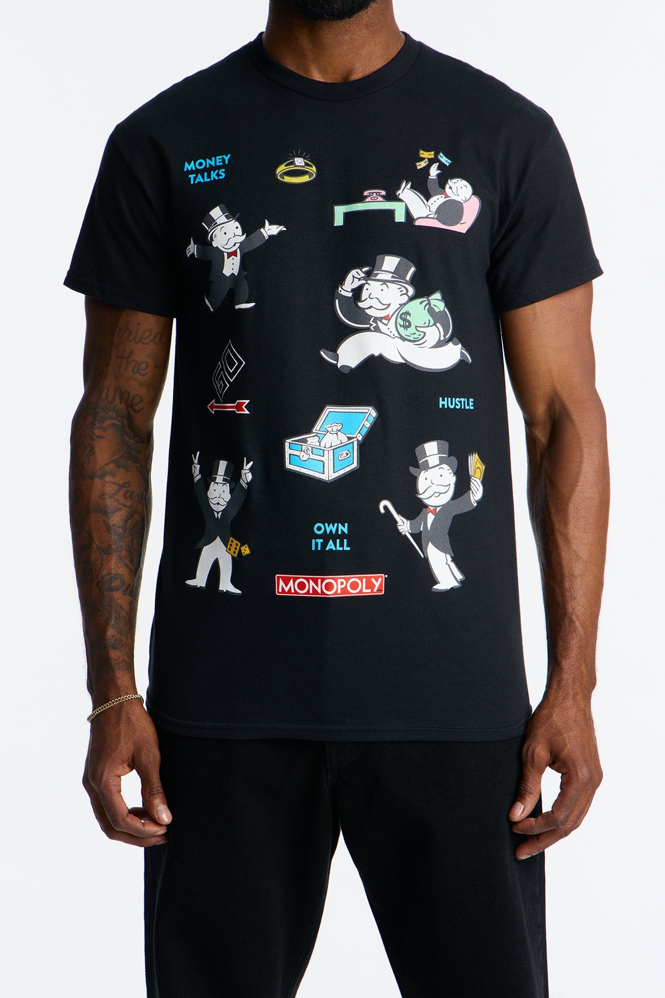 Monopoly Money Talks Short Sleeve Tee - Black