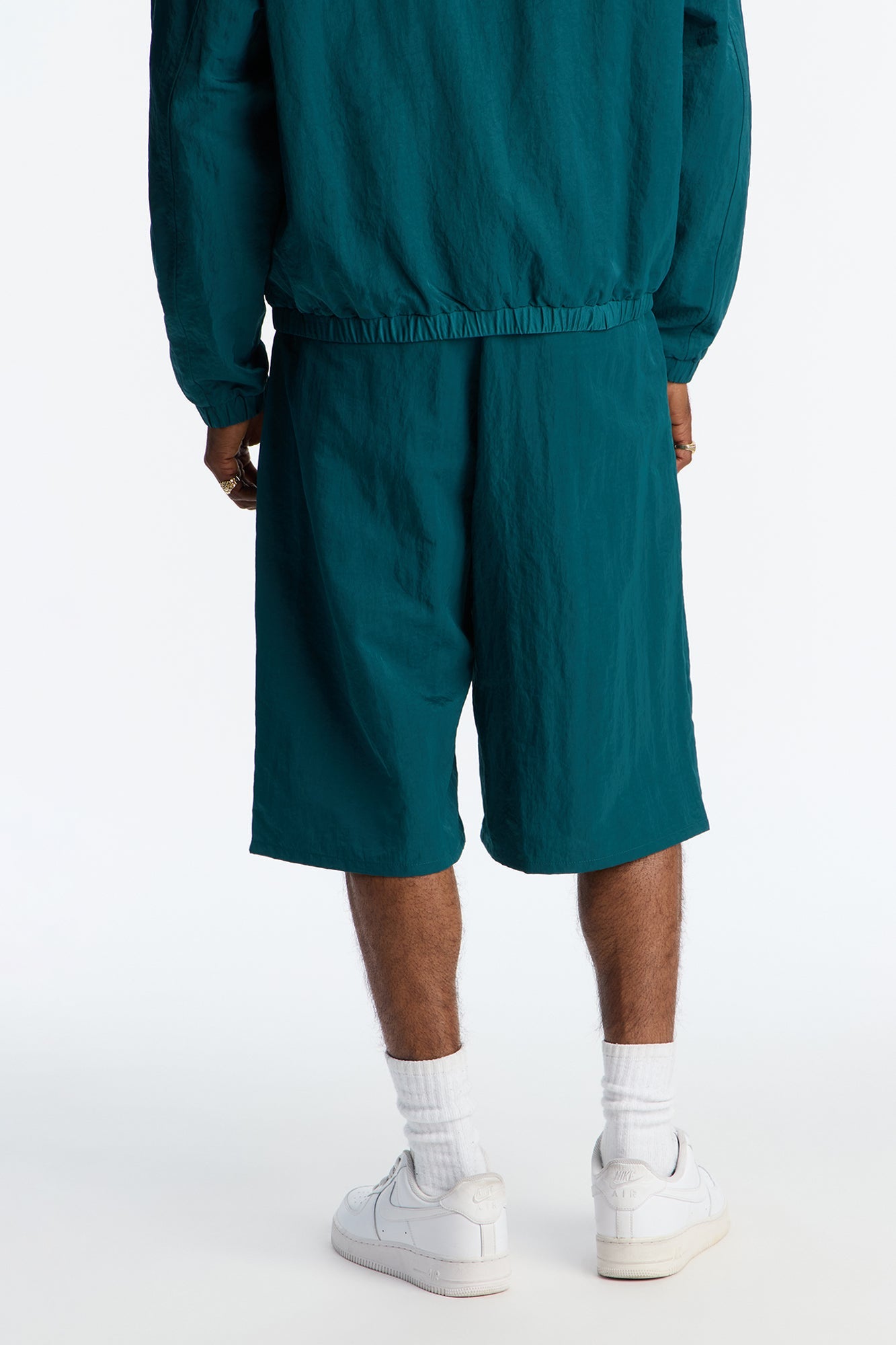 Baggy Pleated Tech Short - Teal