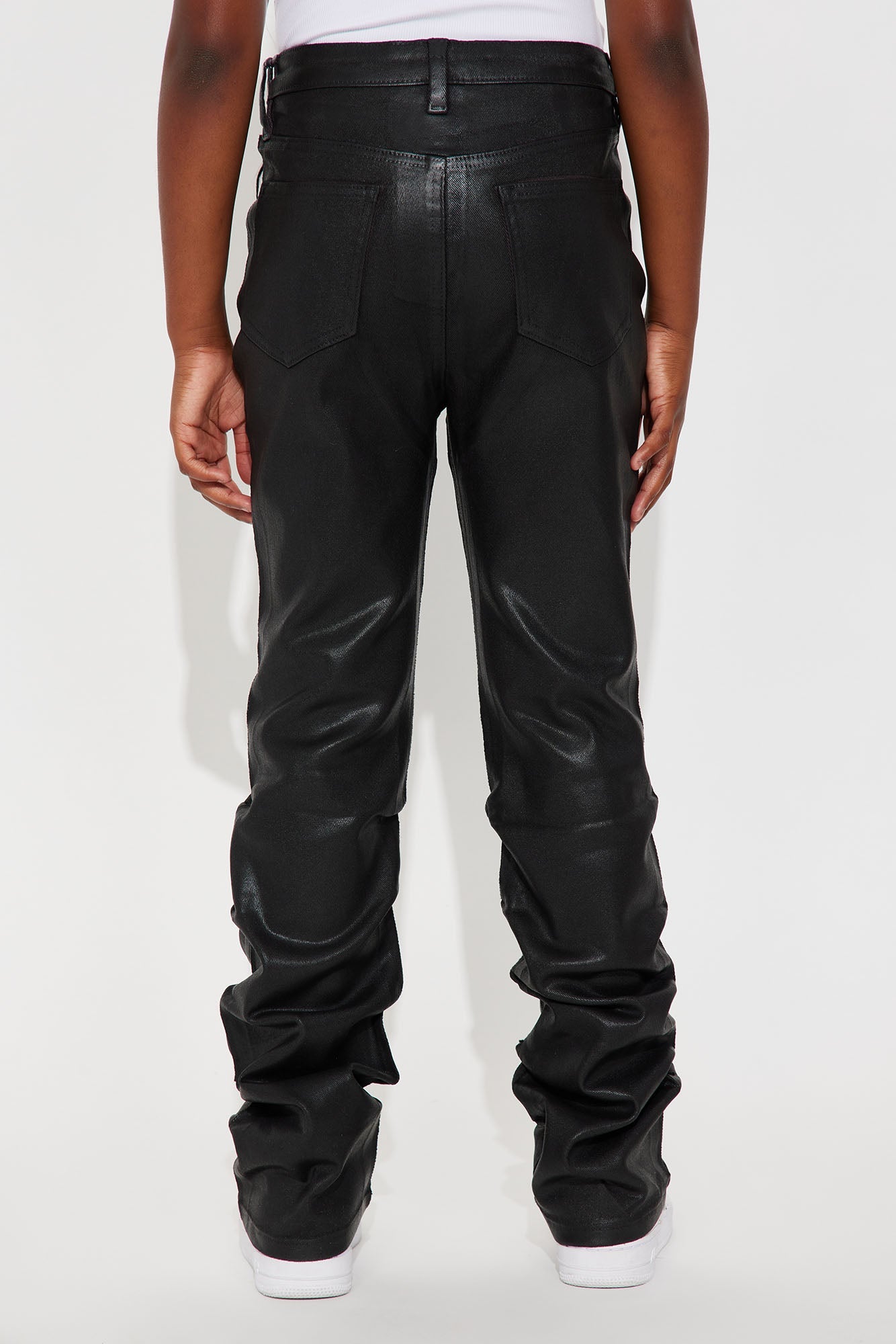 Mini Let Me See You Coated Stacked Pant - Black
