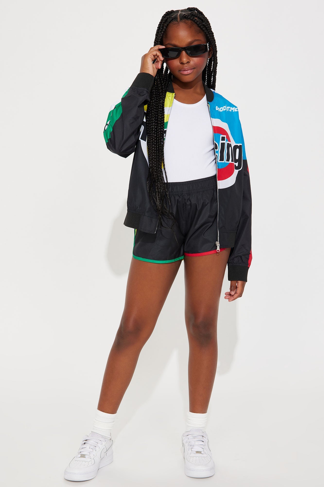 Mini Racing Baby Girl Speed Windbreaker Set - Black/combo