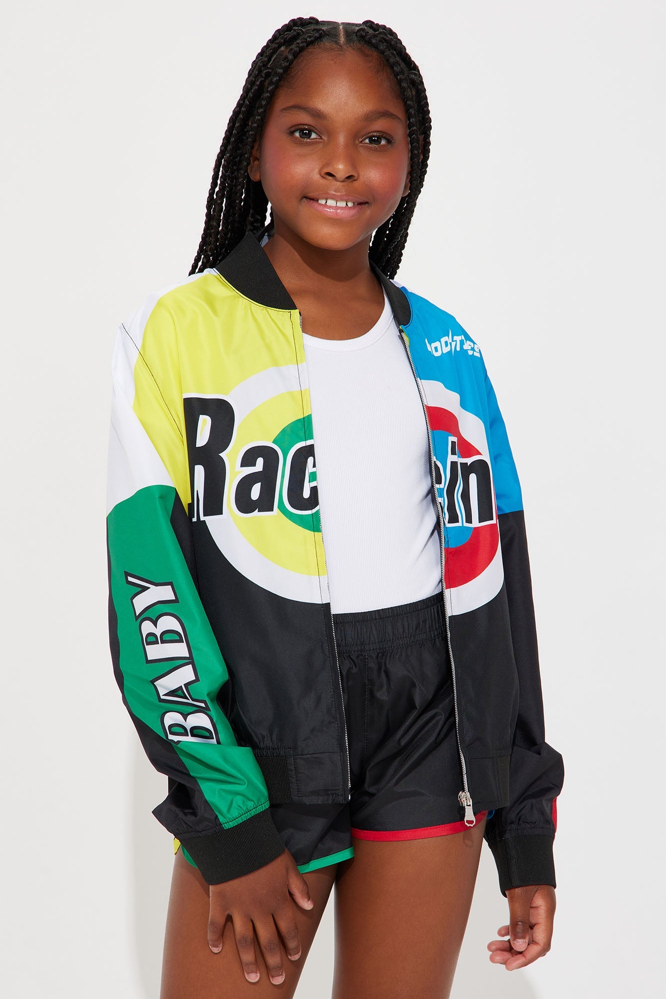 Mini Racing Baby Girl Speed Windbreaker Set - Black/combo