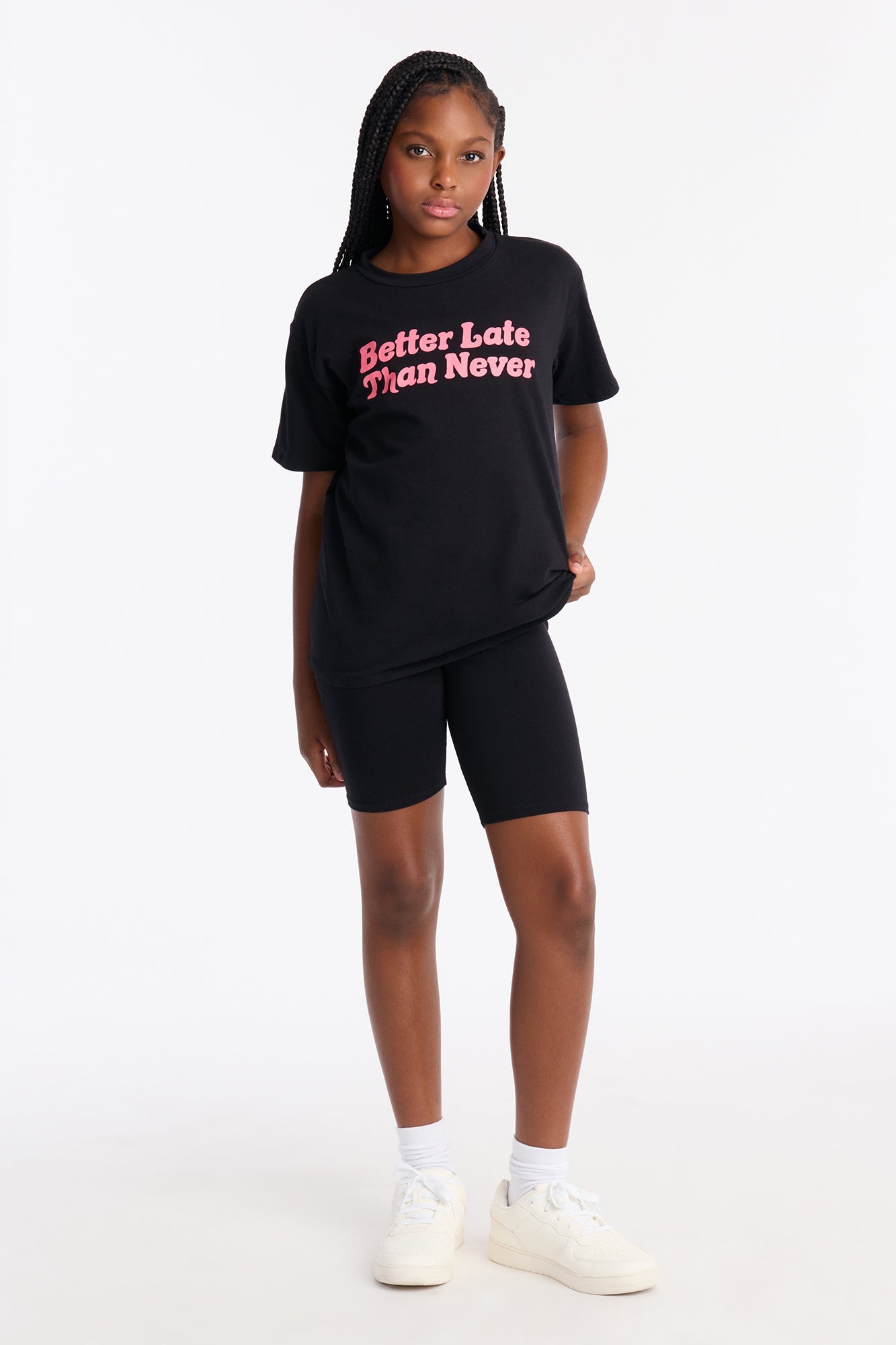 Mini Better Late Than Never Short Set - Black/combo