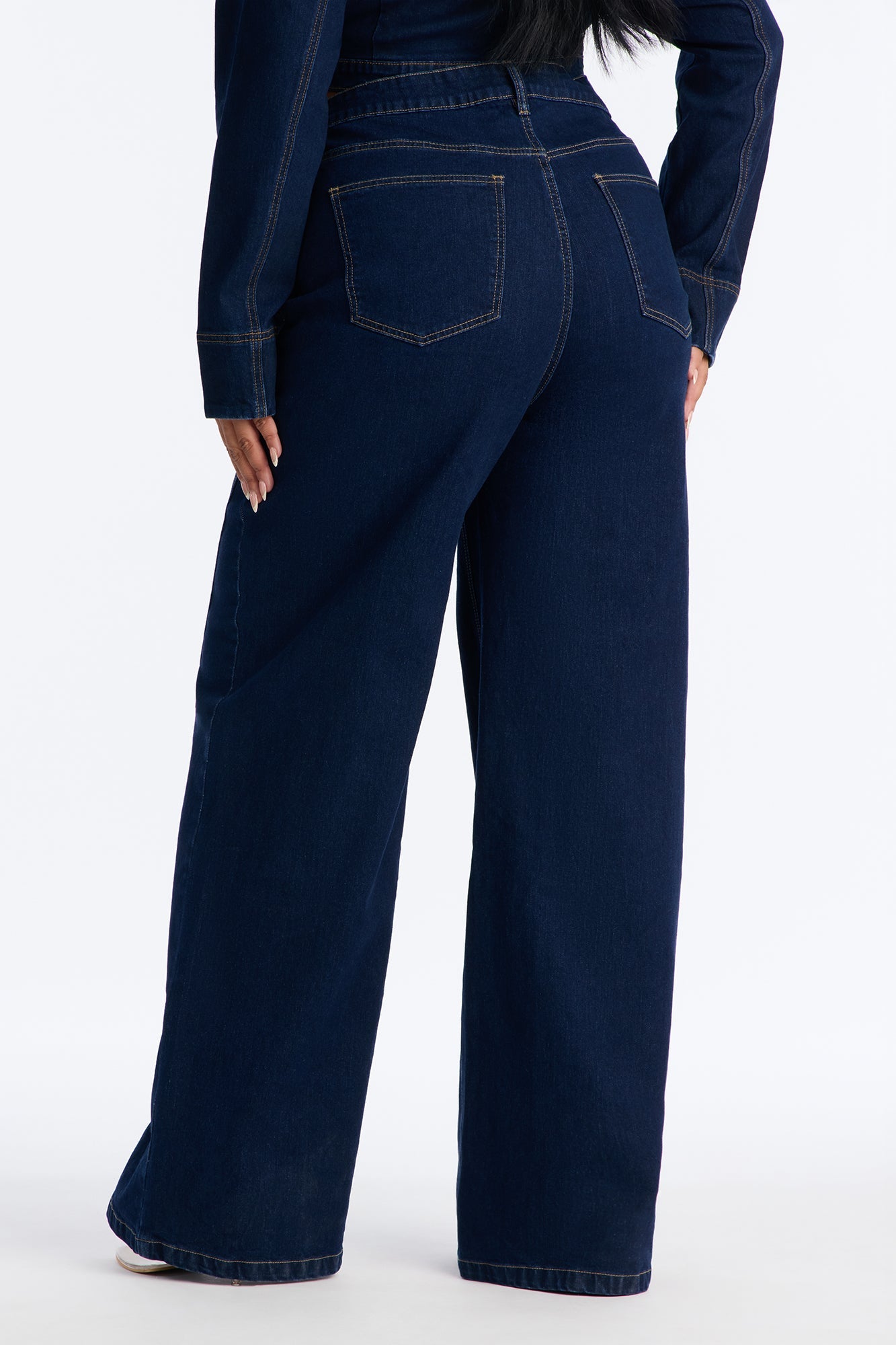 Fame And Fortune Wide Leg Jeans - Dark Wash