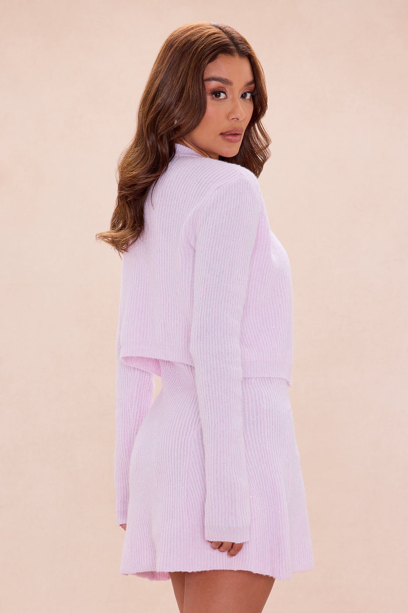 Mikayla Embellished Sweater Dress Set - Pink