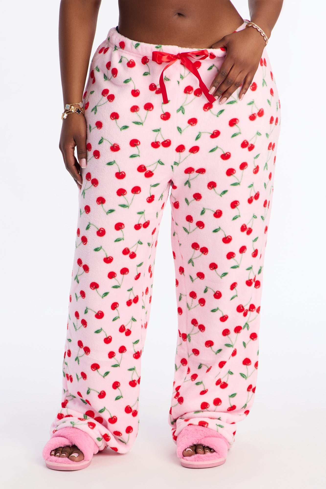 Cherry Baby Plush PJ Pant - Pink/combo