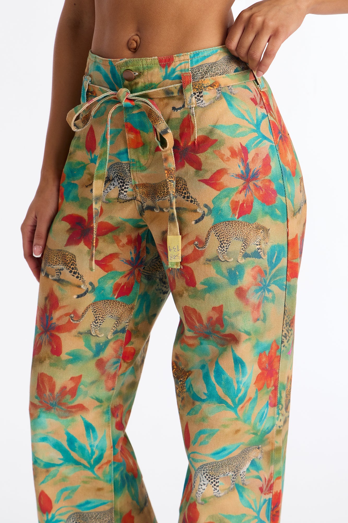 Feral Garden Wide Leg Jeans - Gold/combo