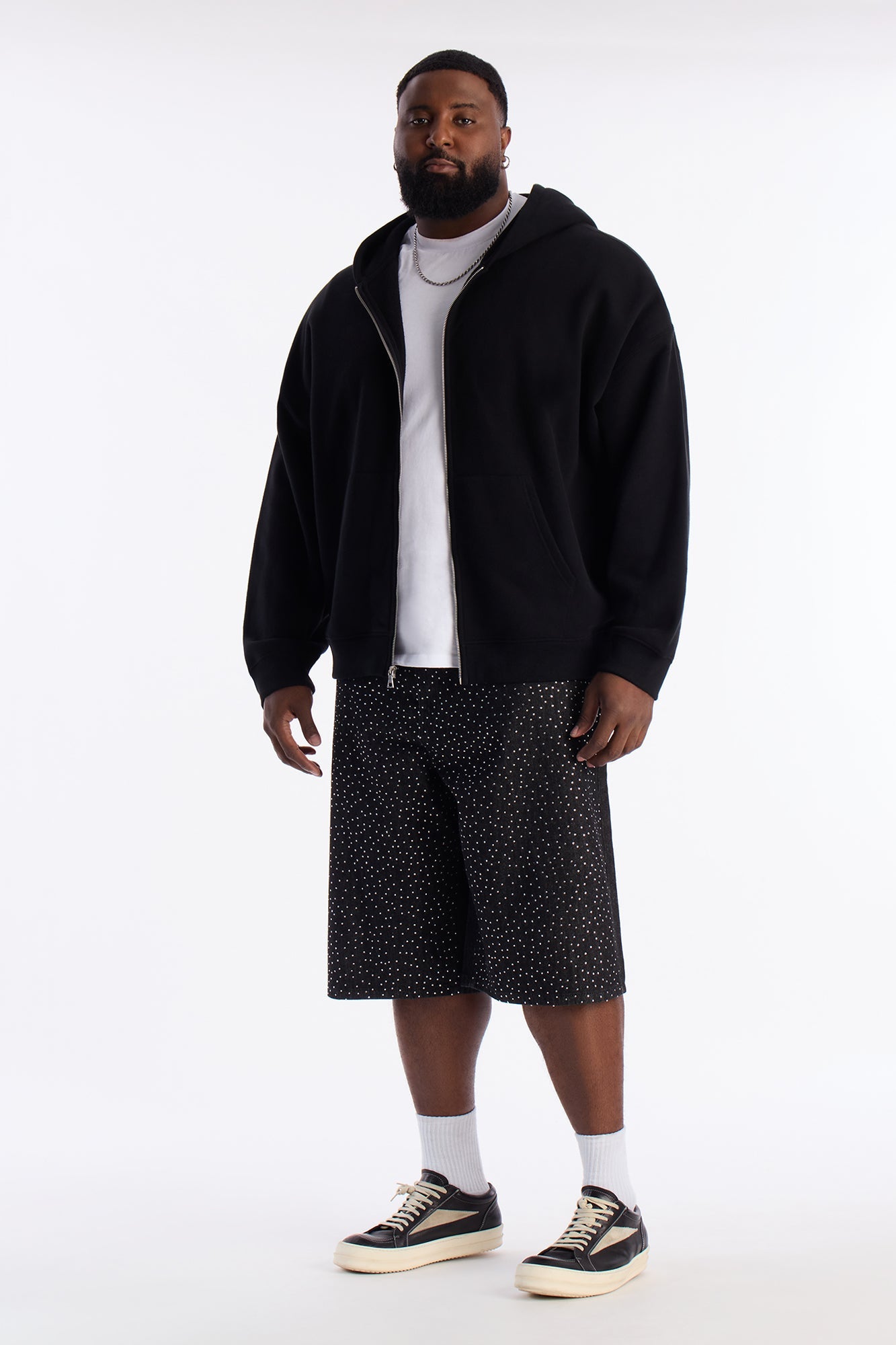Baggy All Gem Denim Short - Black