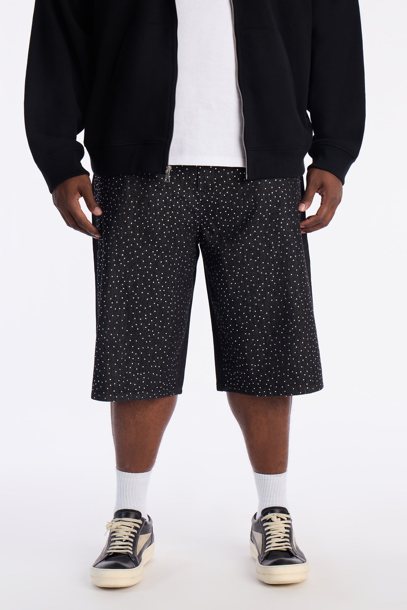 Baggy All Gem Denim Short - Black