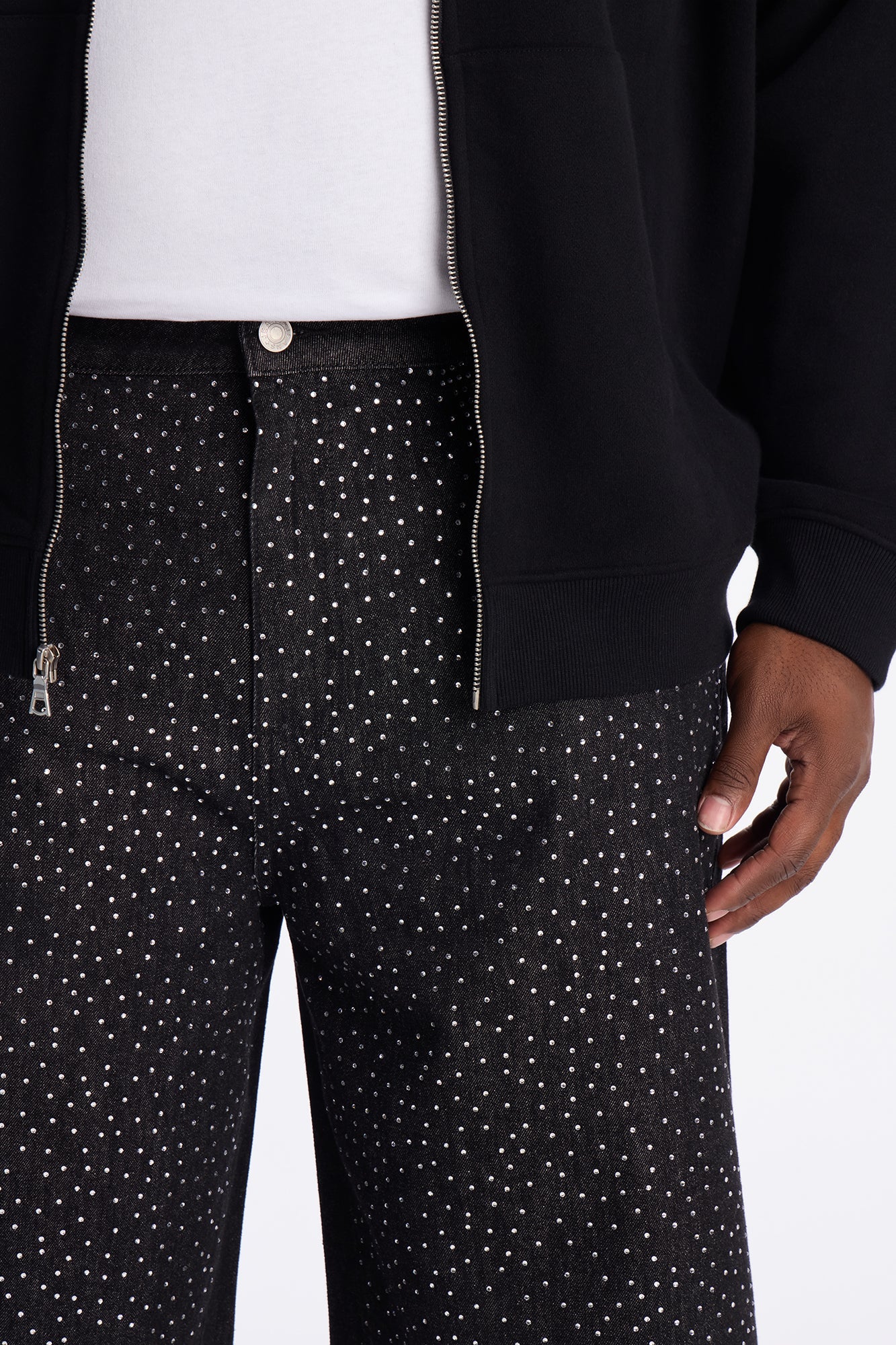 Baggy All Gem Denim Short - Black