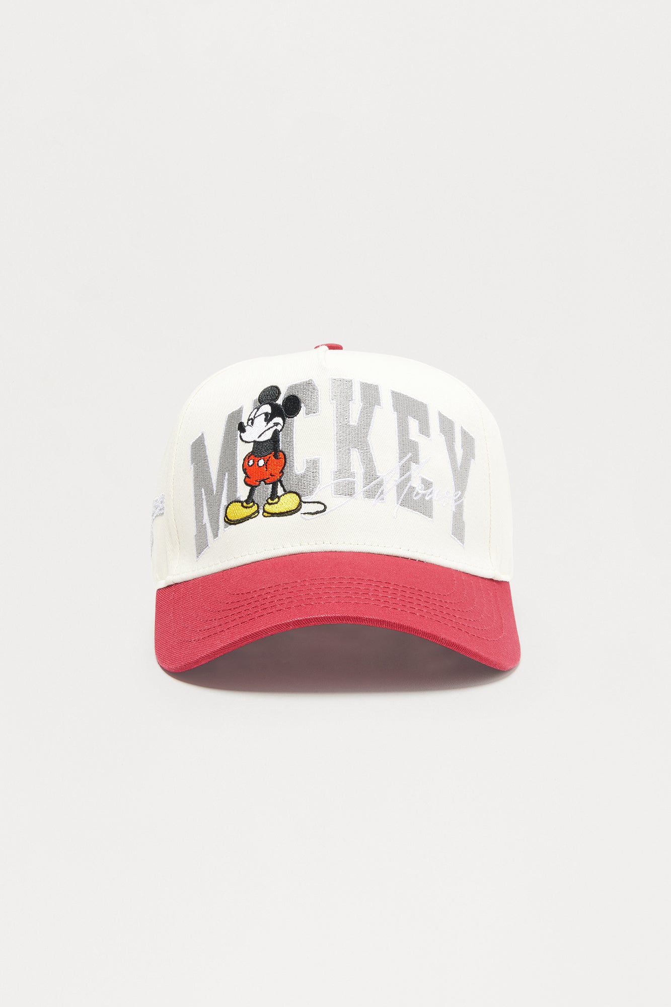 Disney Mickey Two Tone Structured Snapback Hat - Burgundy/combo
