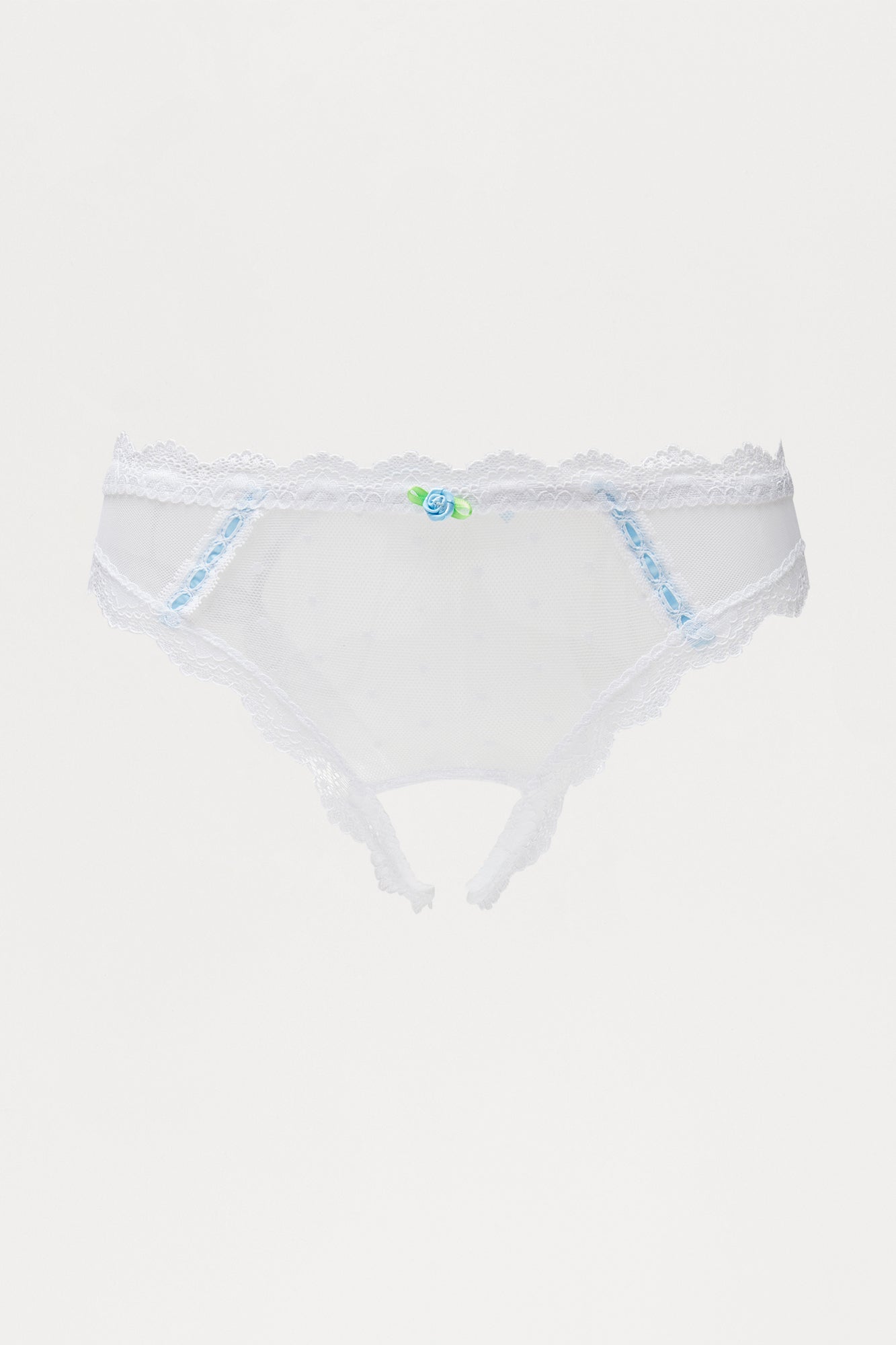 Nothing Like This Lace Crotchless Panty - White