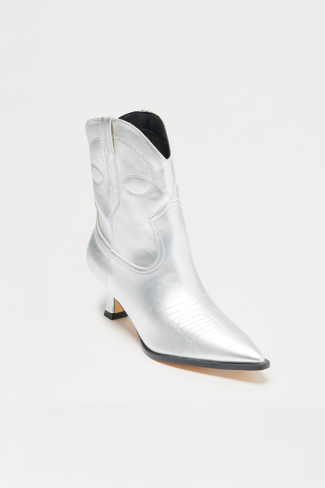 Bryant Cowboy Booties - Silver