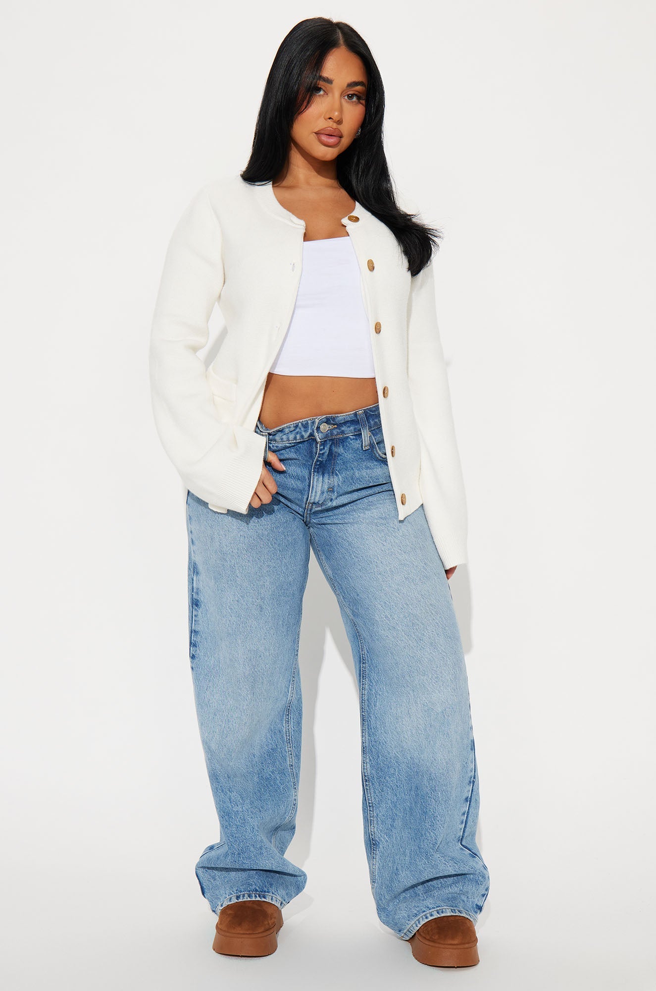 Grace Bell Sleeve Cardigan - Ivory
