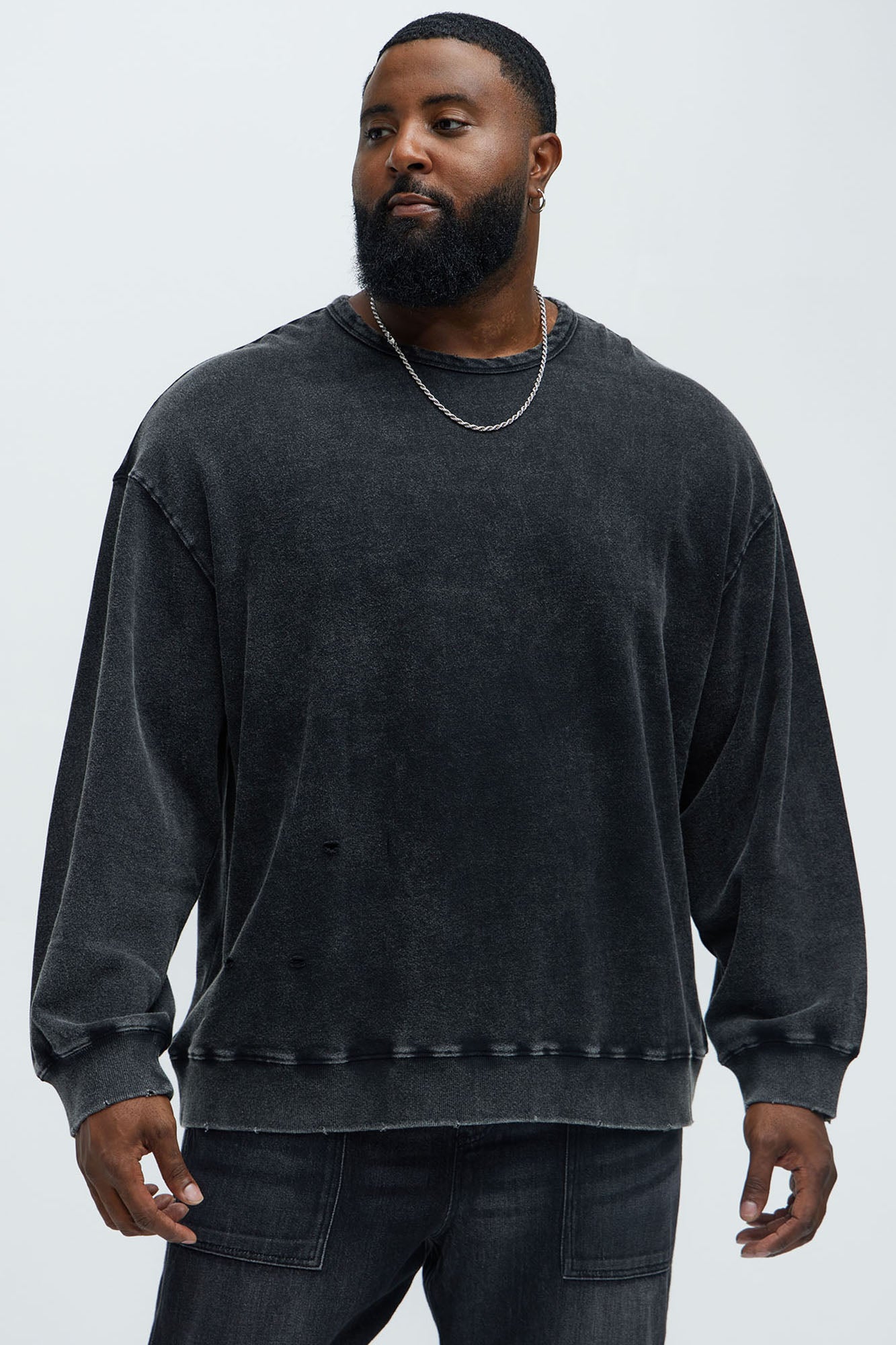 Perrie Crewneck Sweatshirt - Black Wash