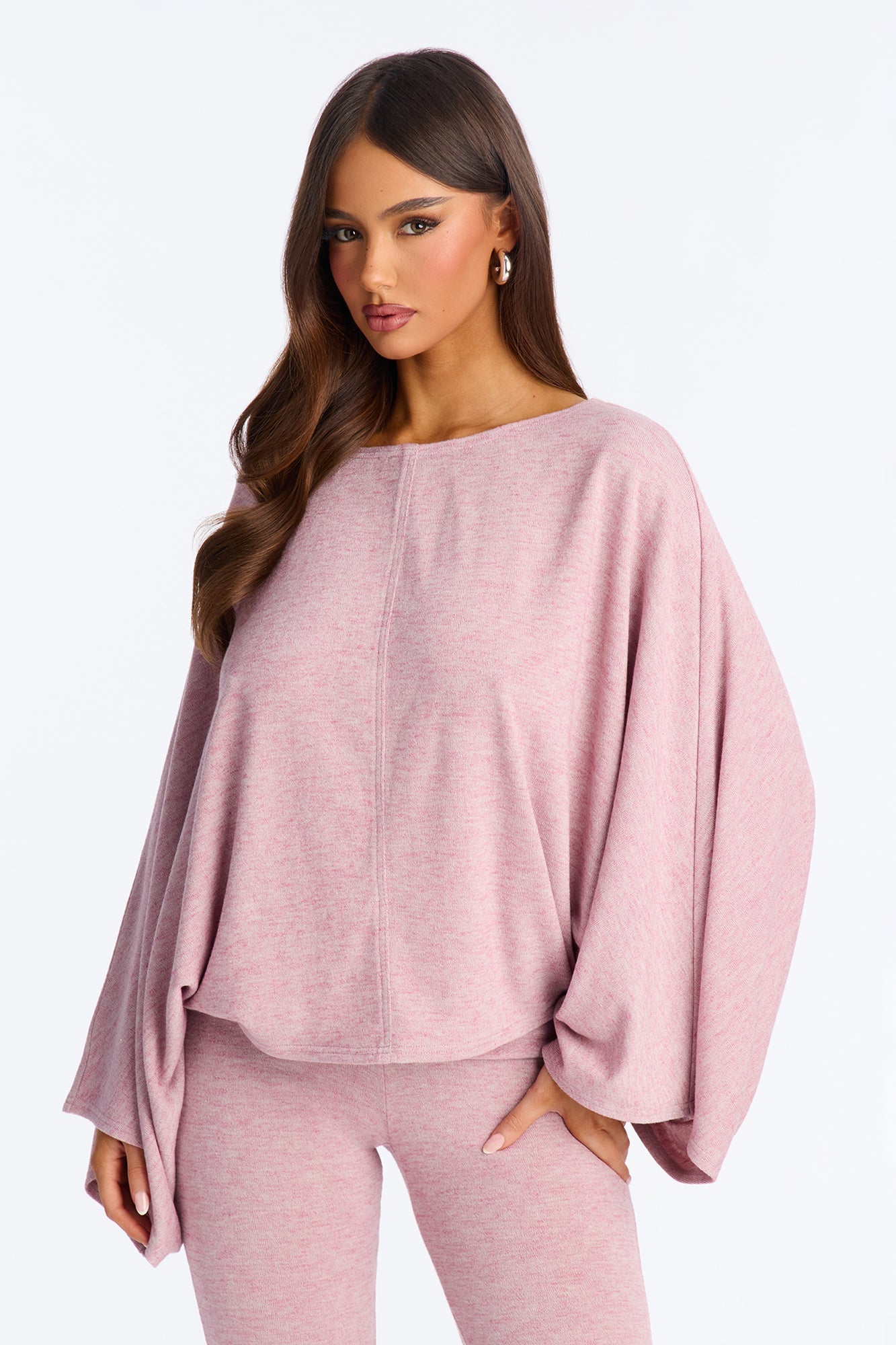 Amaya Capri Jumpsuit And Draped Top Set - Mauve