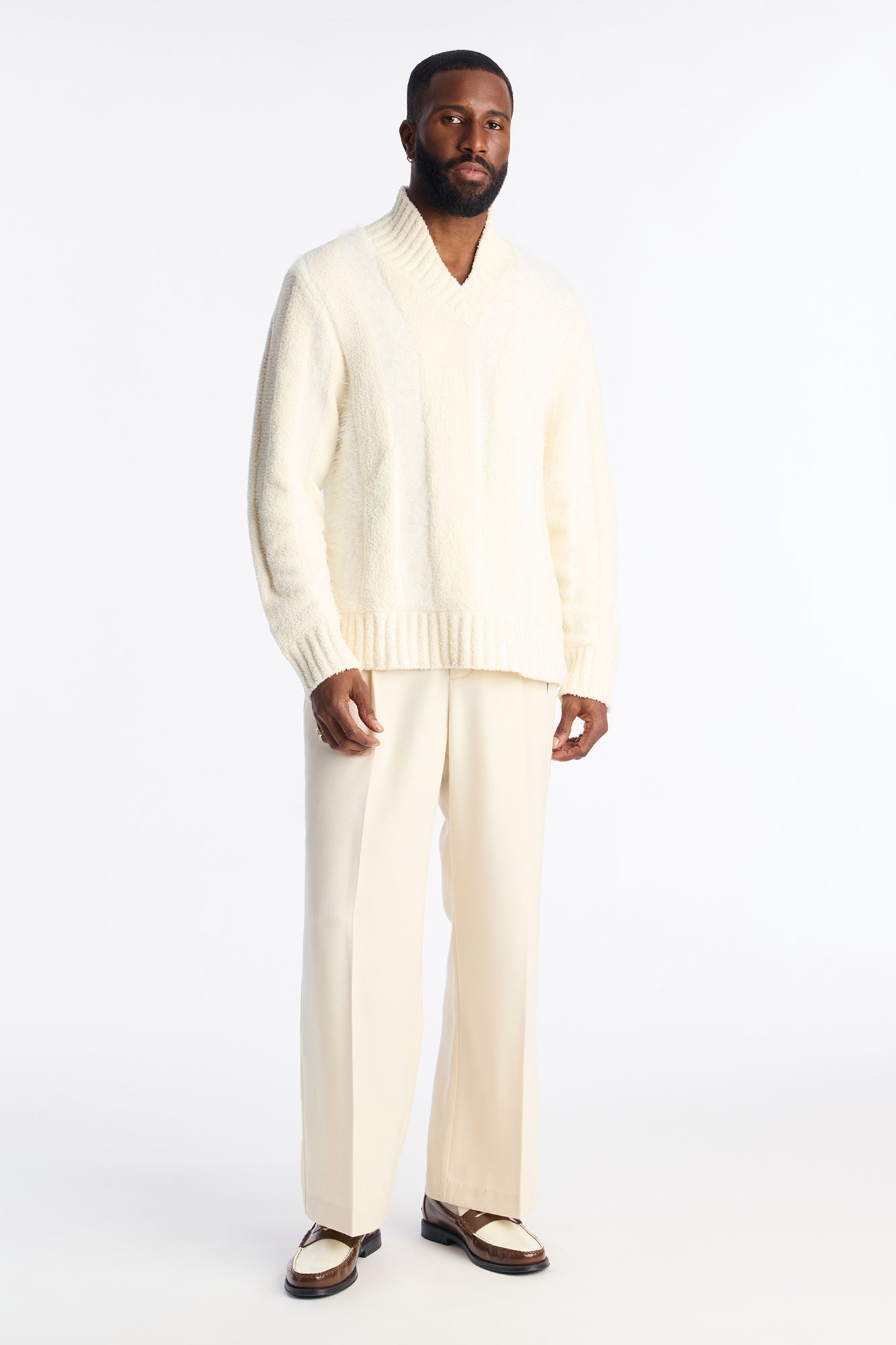 Relaxed Fordham Heights Textured Media Sweater - Off White
