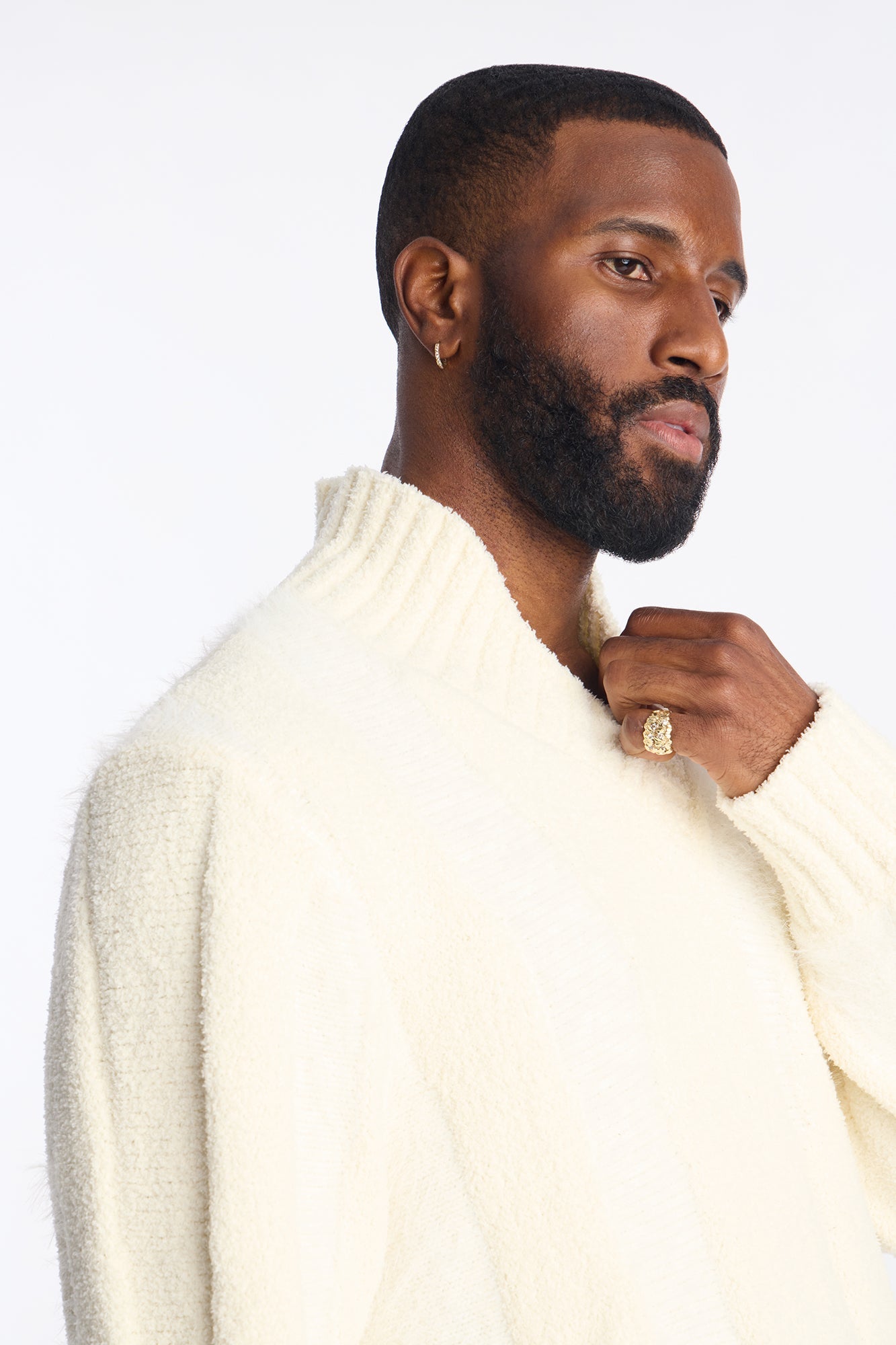 Relaxed Fordham Heights Textured Media Sweater - Off White