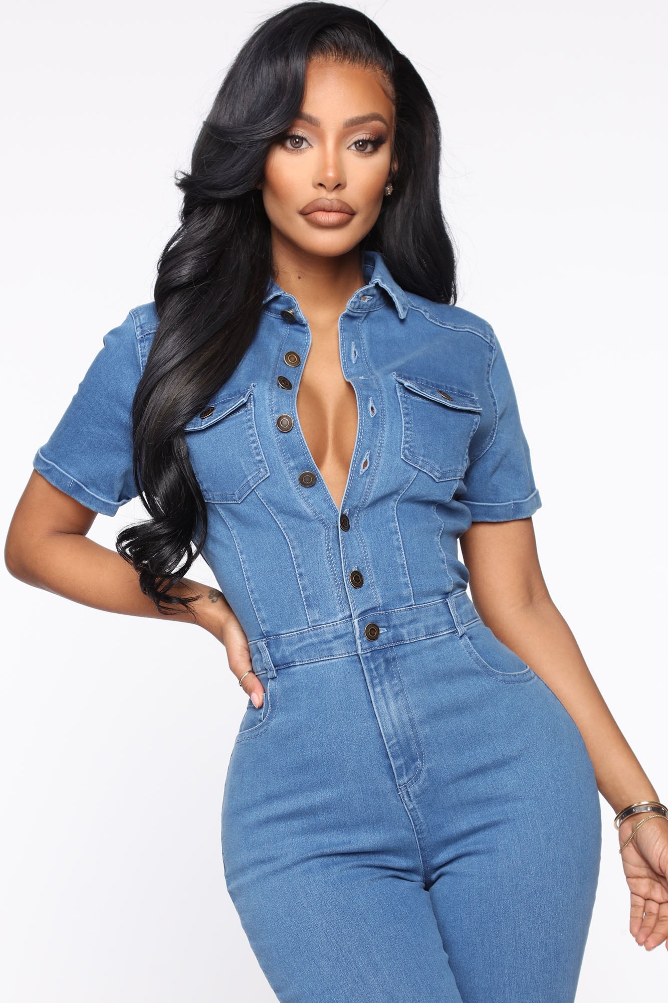 Denim Cutie Jumpsuit - Medium Wash