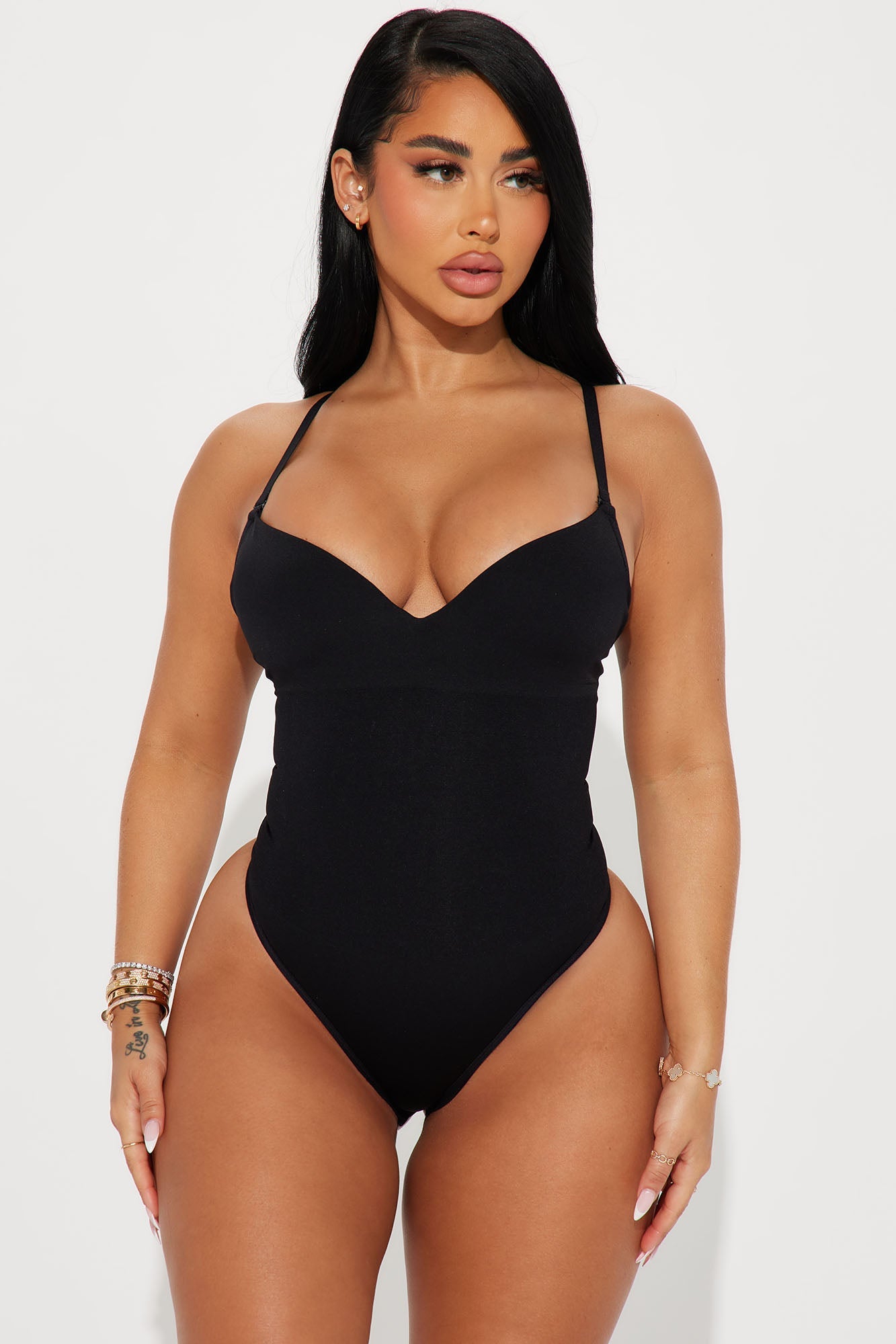 Get Snatched Compression Shapewear Bodysuit - Black