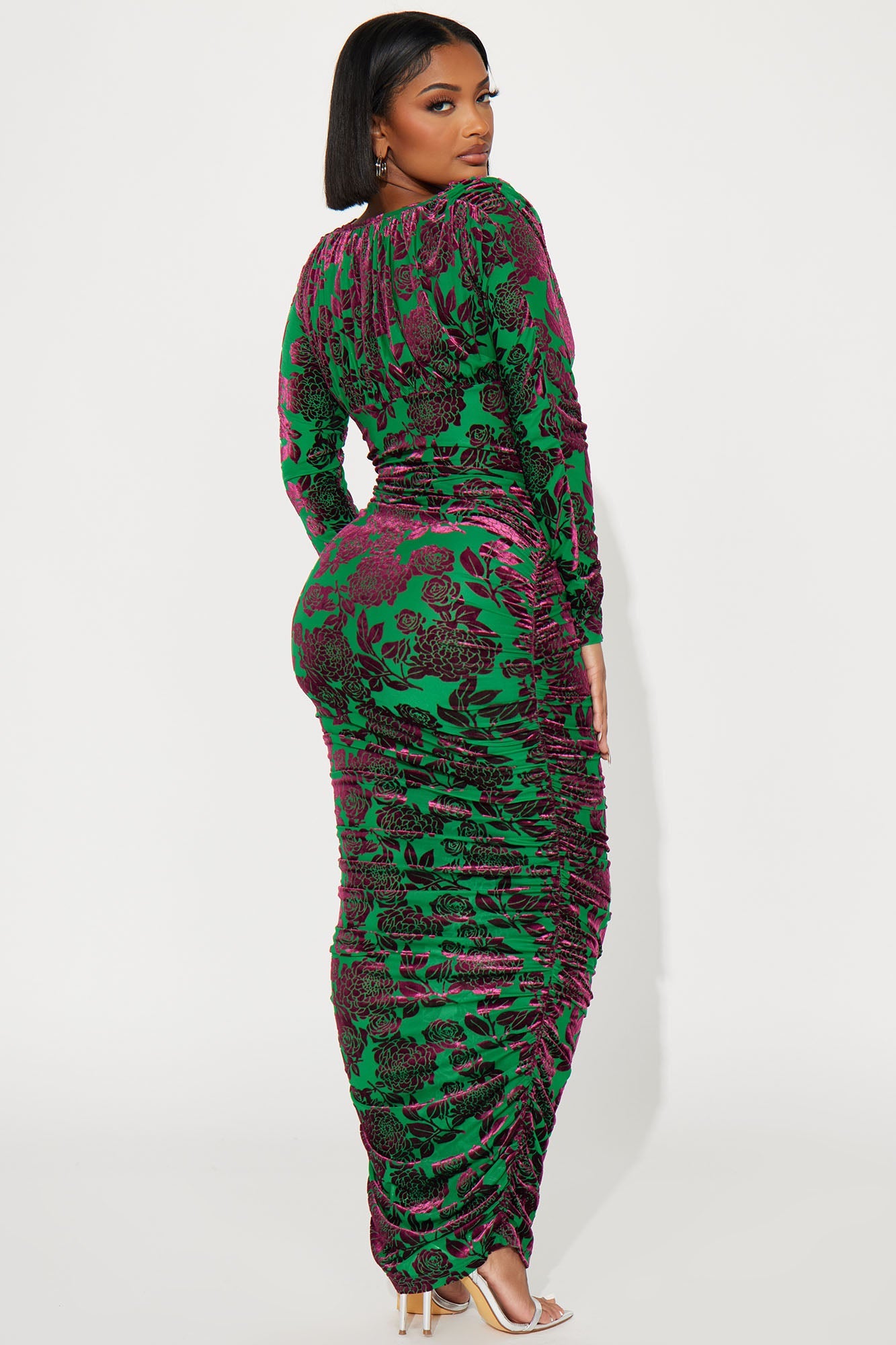 Sadie Mesh Maxi Dress - Green/combo