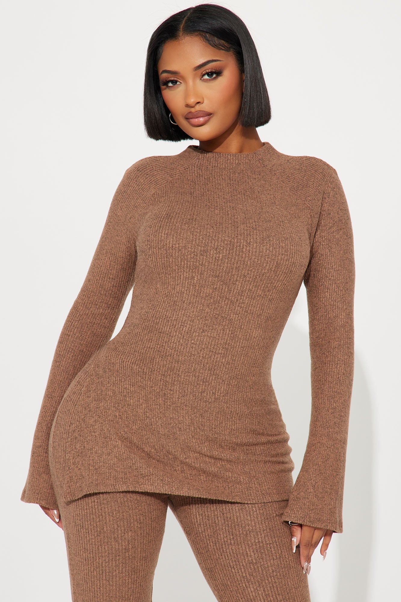 Clarissa Cozy Pant Set - Mocha
