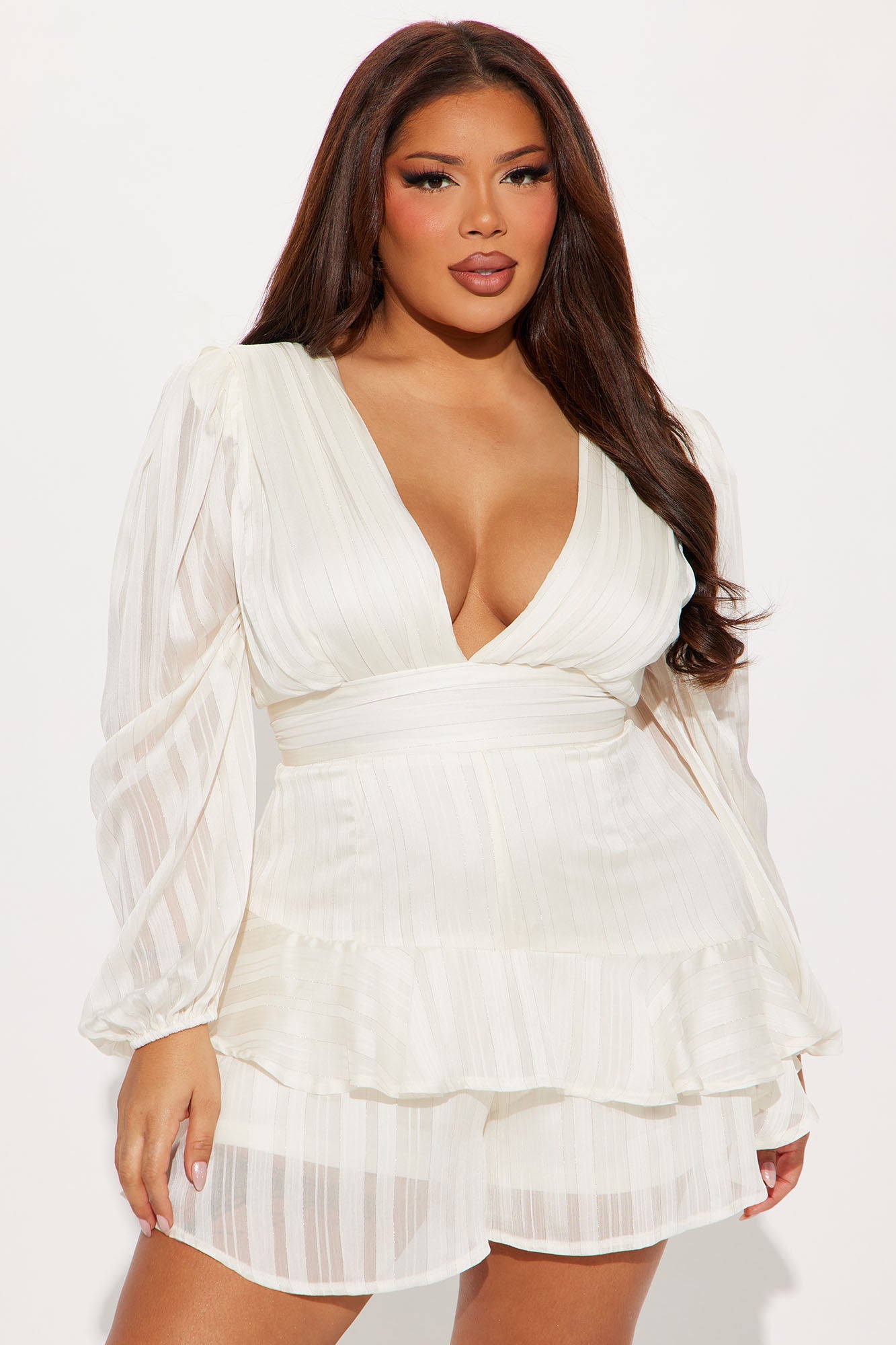 Very Demure Satin Romper - Ivory