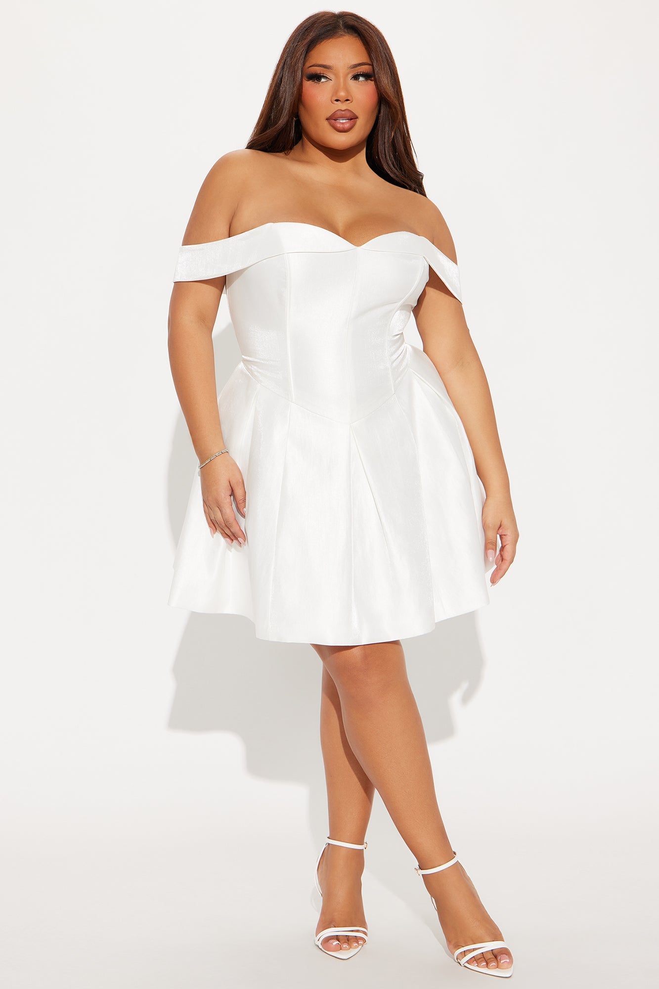 Royal Roulette Satin Mini Dress - White