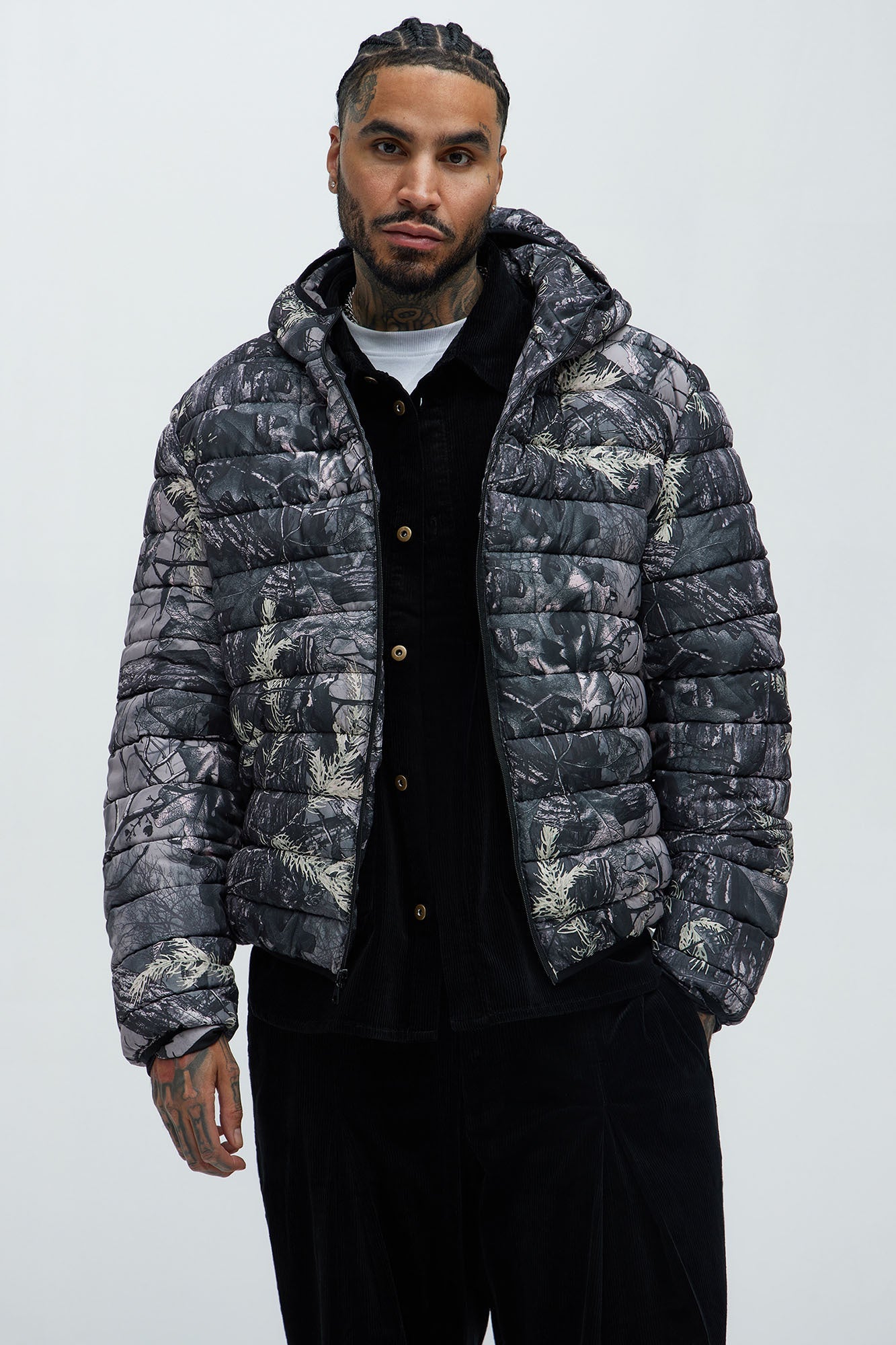 Troop Padded Zip Up Hoodie - Grey/combo