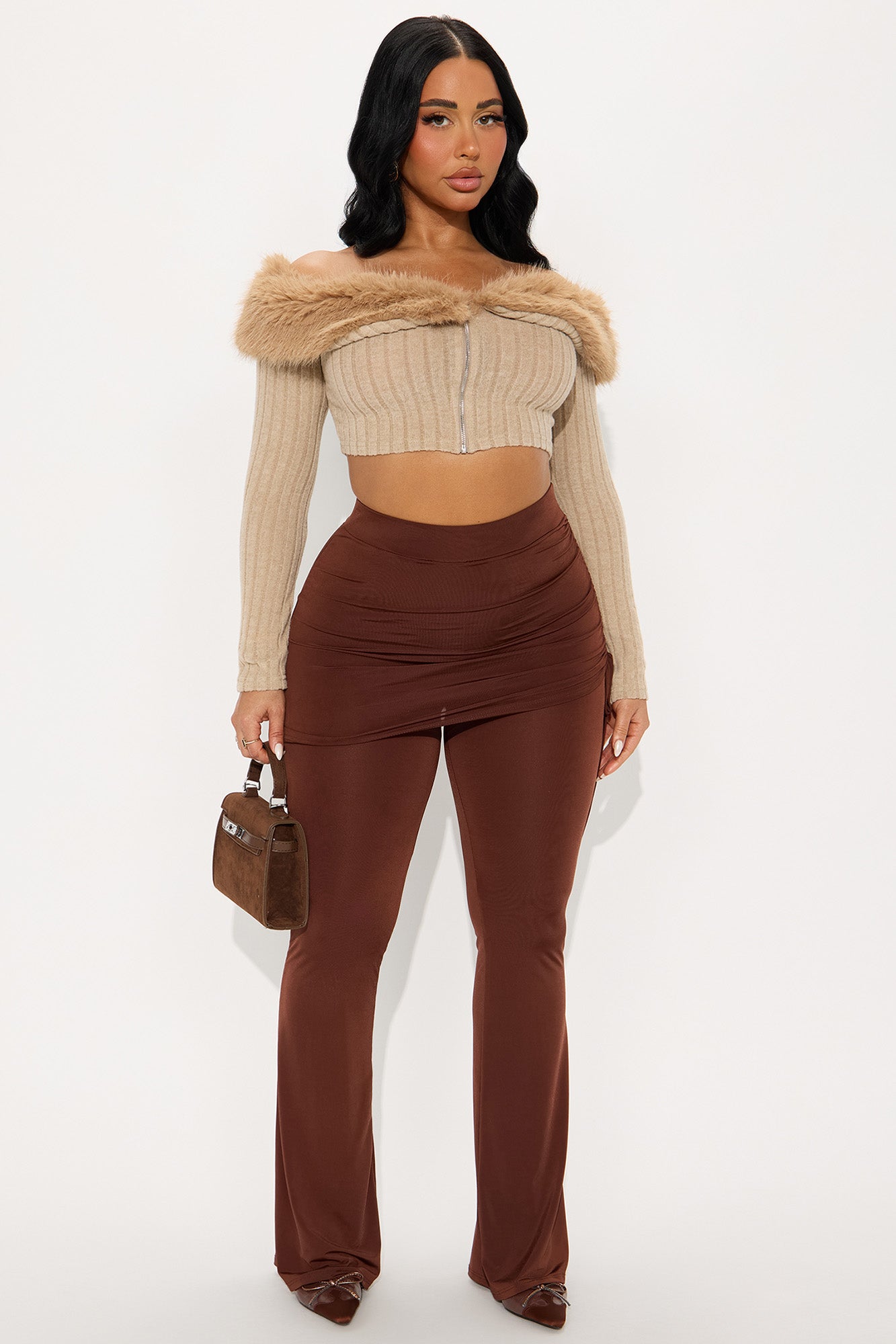 Paloma Wrap Skirt Pant - Chocolate