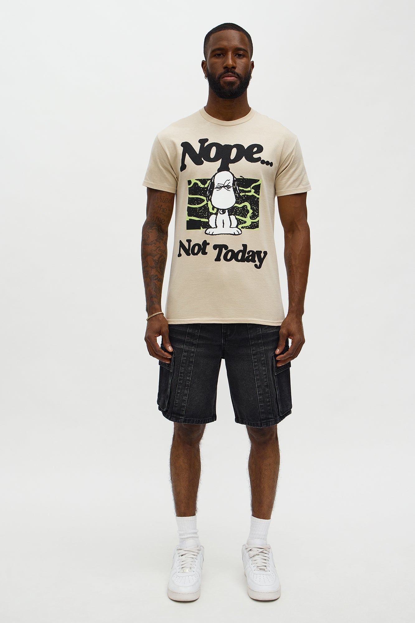 Relaxed Catch Me Camping Paneled Denim Cargo Short - Black Wash
