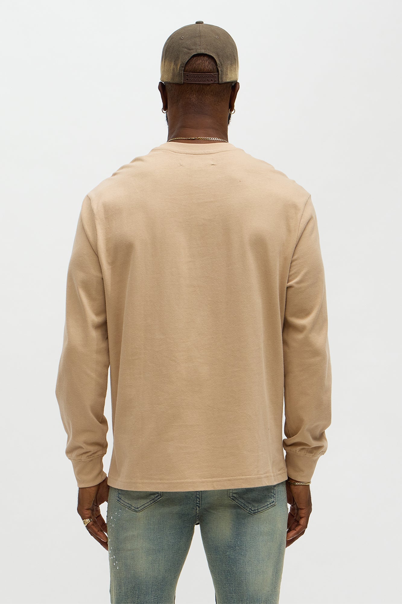 Brushed Relaxed Cotton Tee - Tan