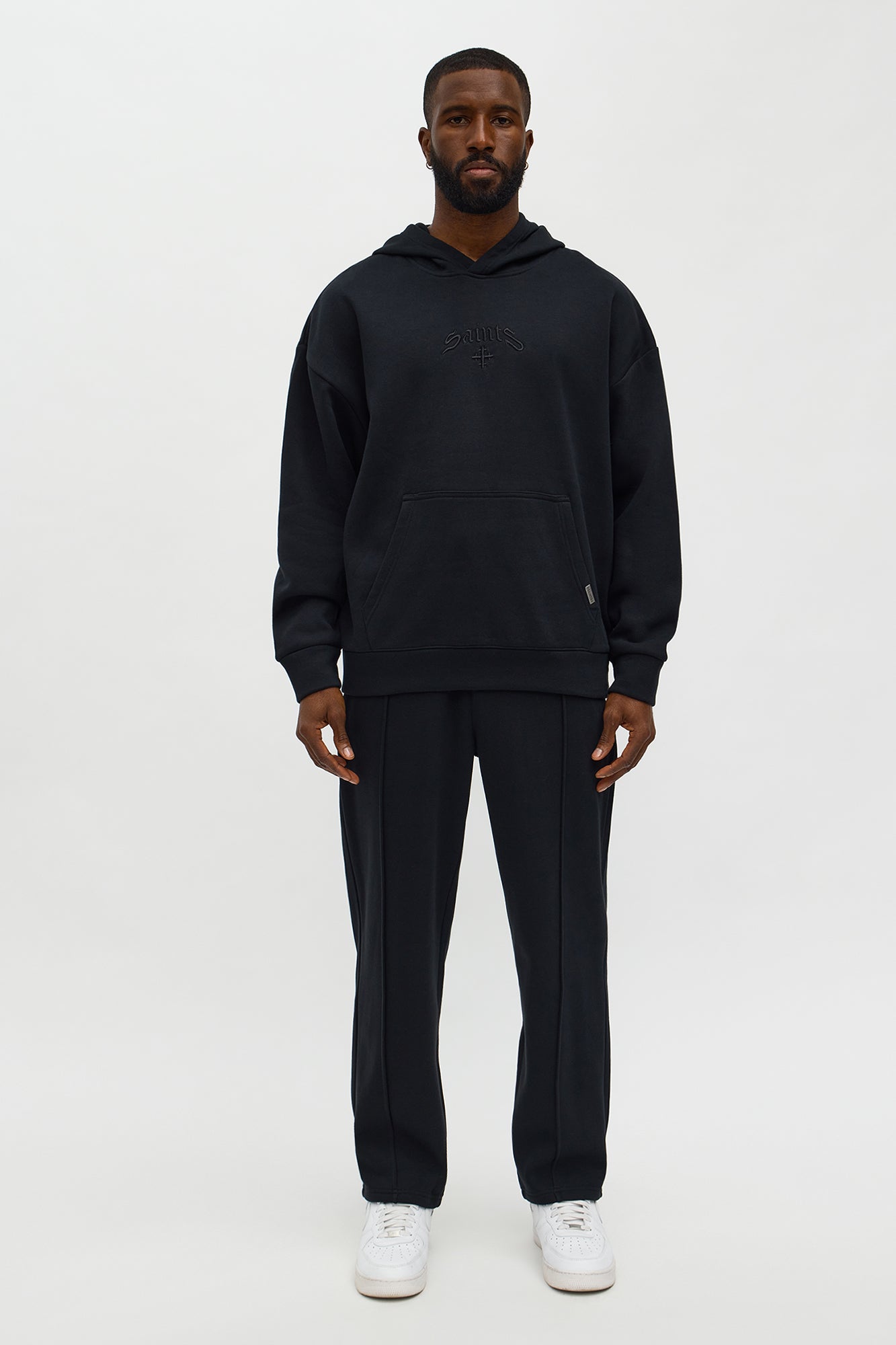 Saints Studio Embroidered Hoodie - Black