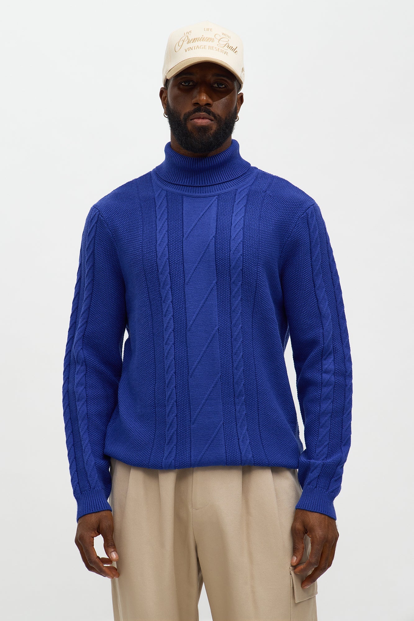 Twist Up Turtle Neck - Blue