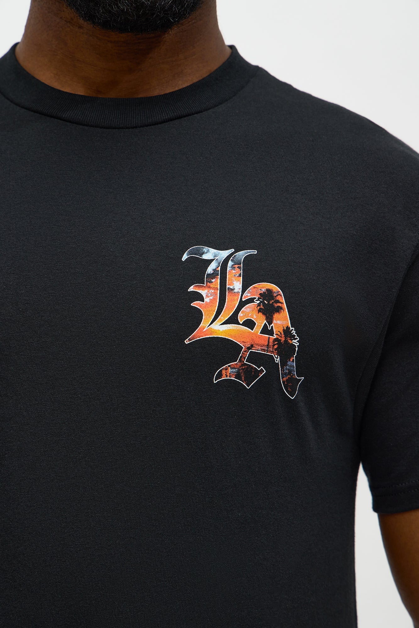 Sunset LA California Short Sleeve Tee - Black