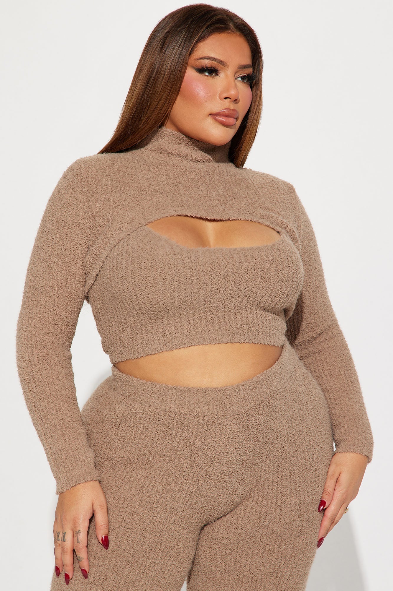 Feeling Cozy 3 Piece Pant Set - Taupe