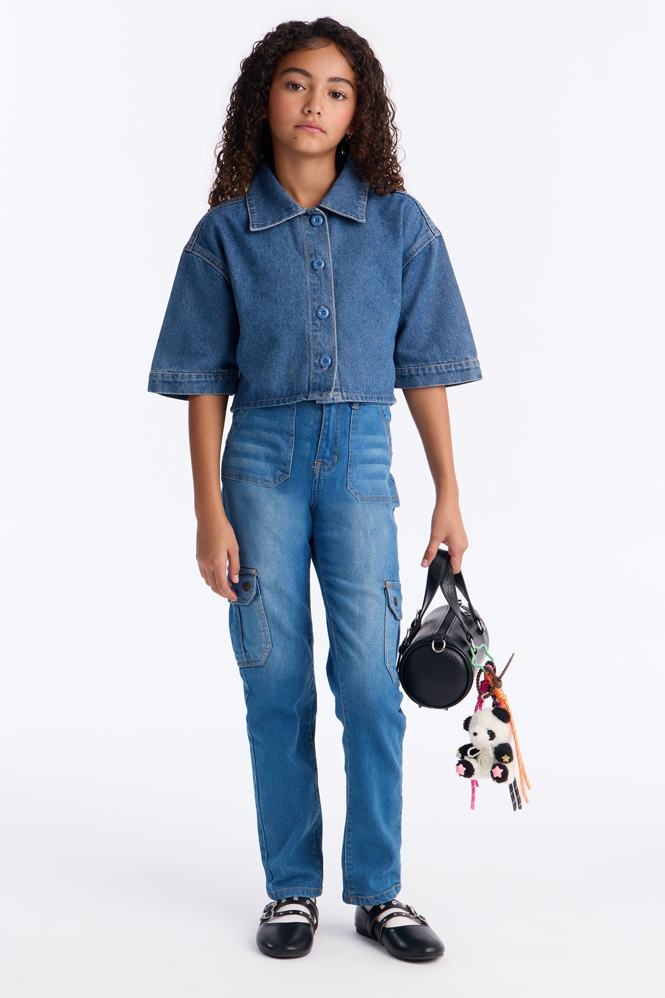 Mini Made For It Denim Shirt - Medium Wash