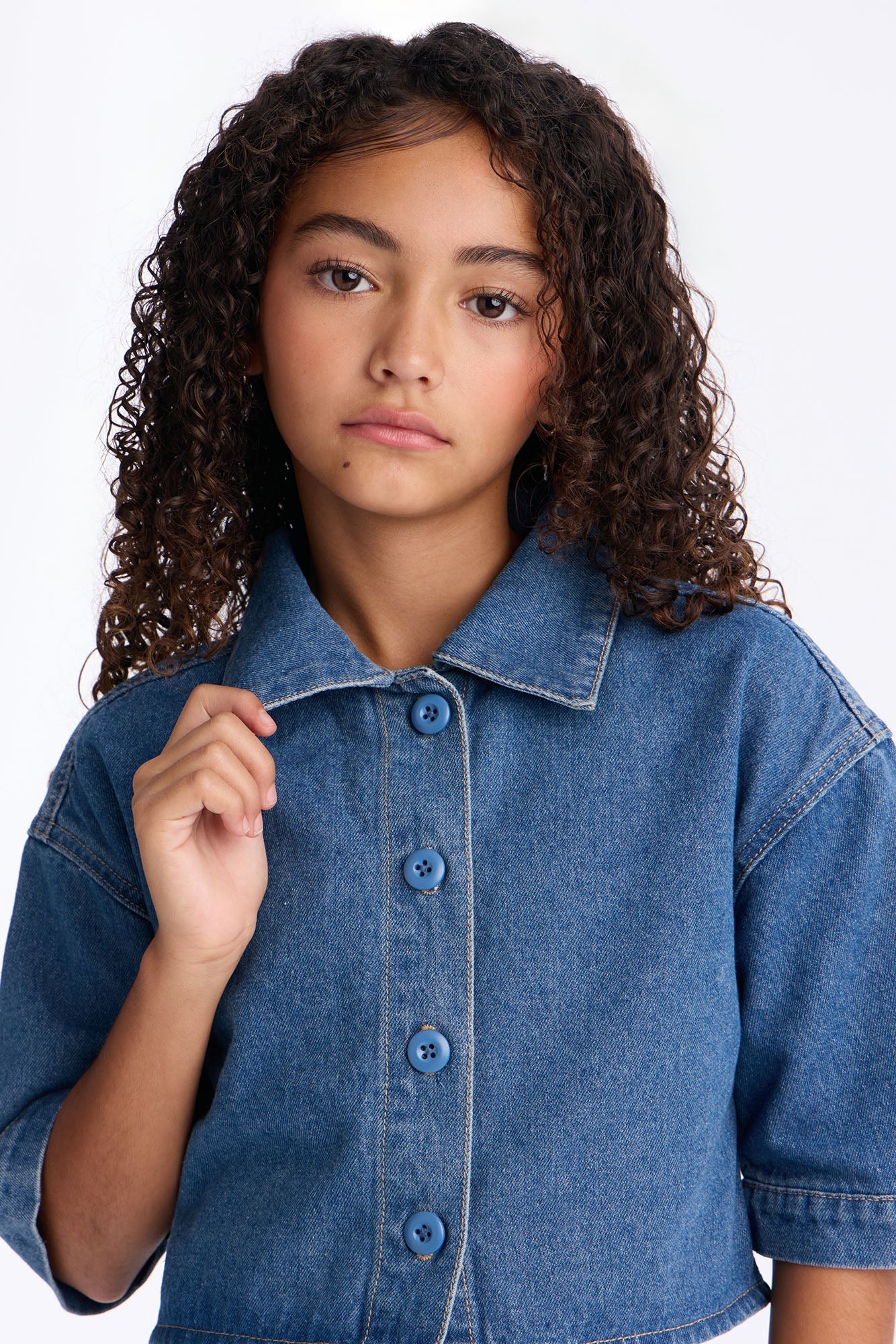 Mini Made For It Denim Shirt - Medium Wash