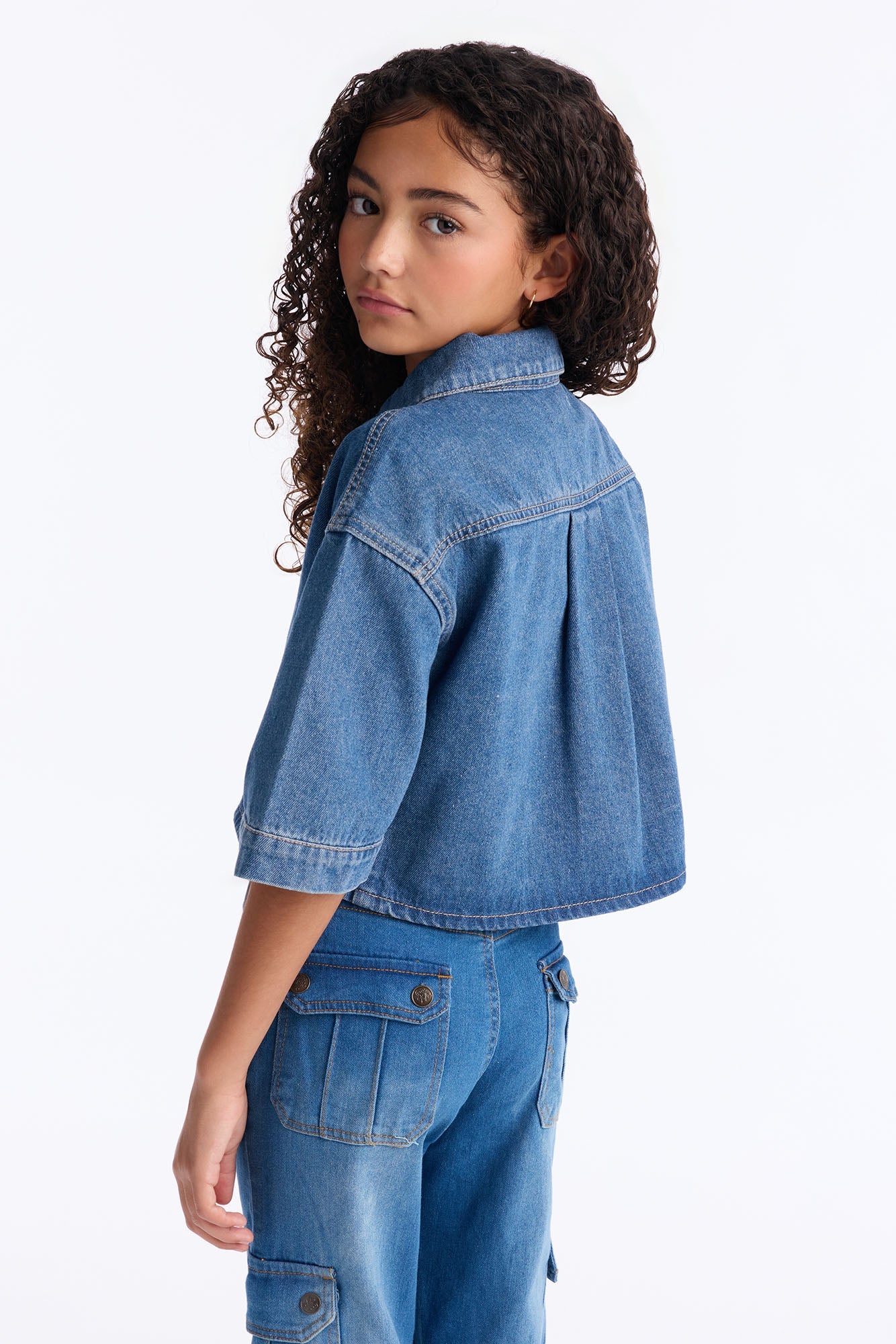 Mini Made For It Denim Shirt - Medium Wash