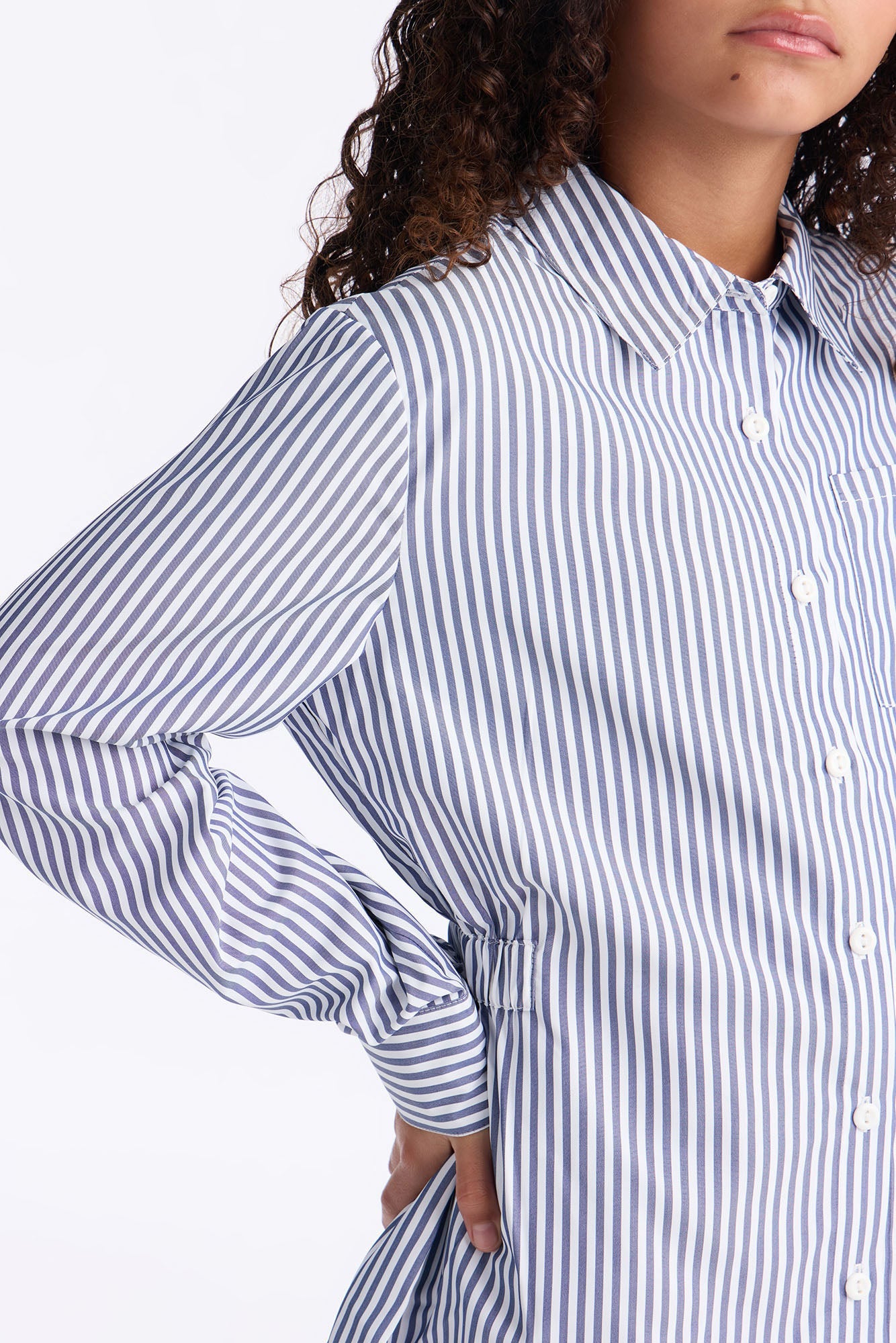 Mini On My Way Striped Shirt Dress - Navy/combo