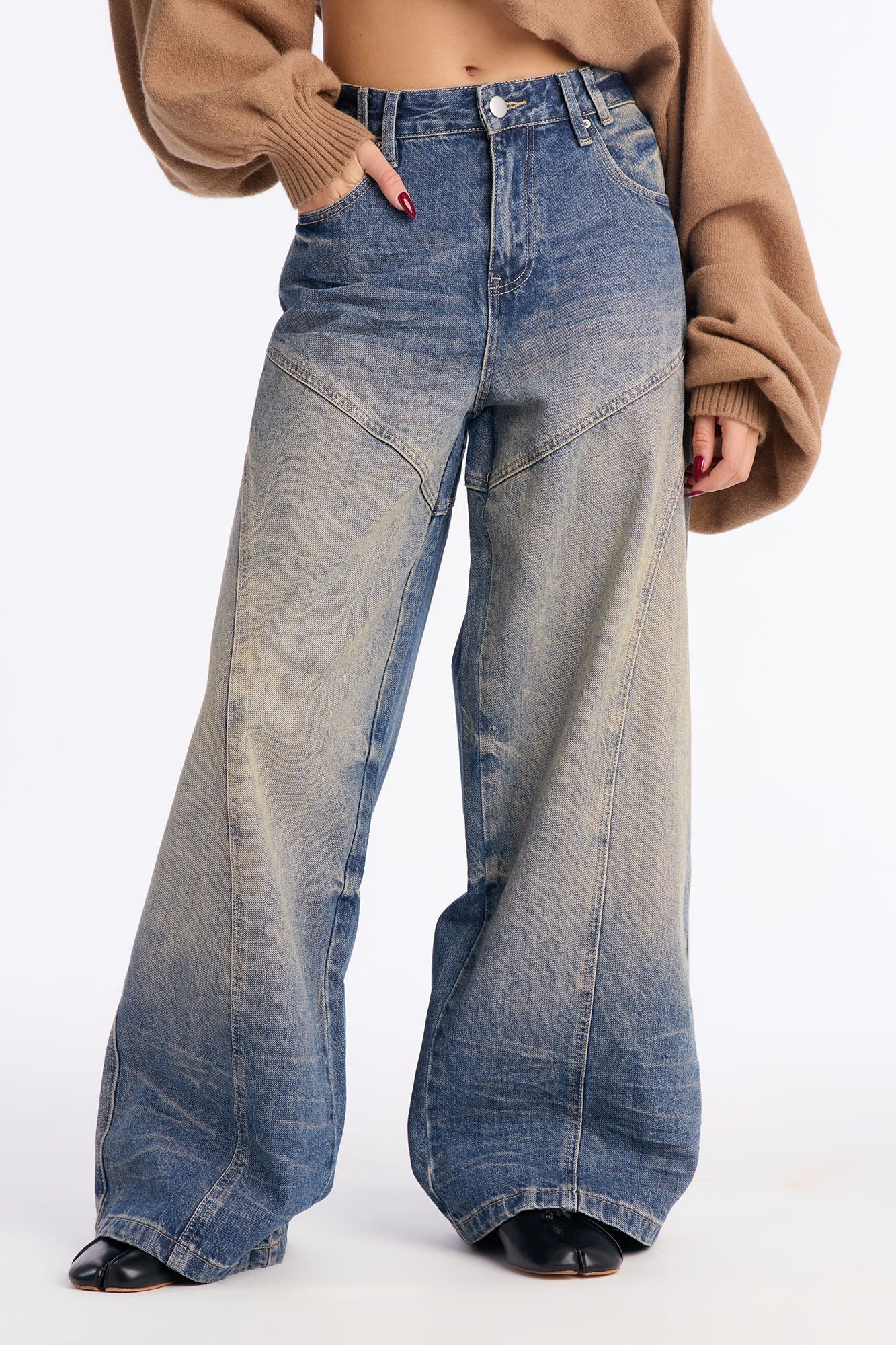 Lost Control Wide Leg Jeans - Vintage Wash