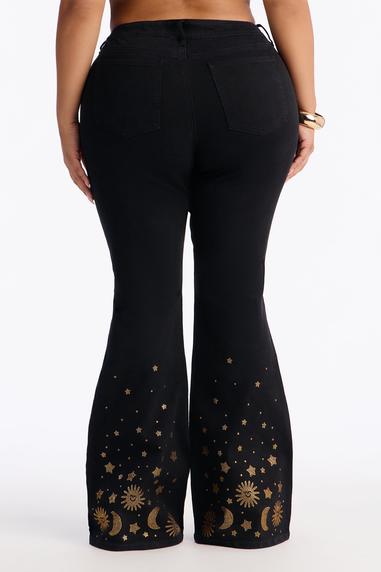Practically Magical Embellished Flare Jeans - Black