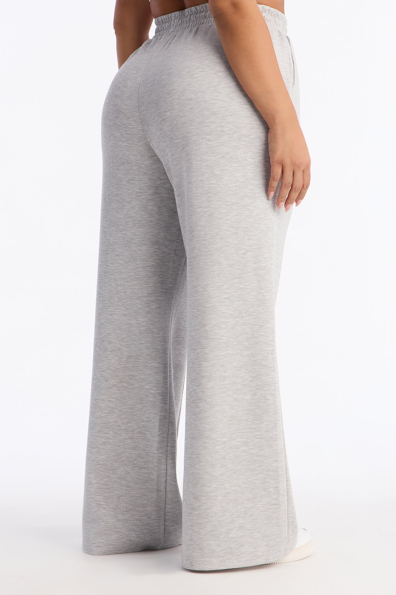 Soft Side Wide Leg Sweatpants - Grey