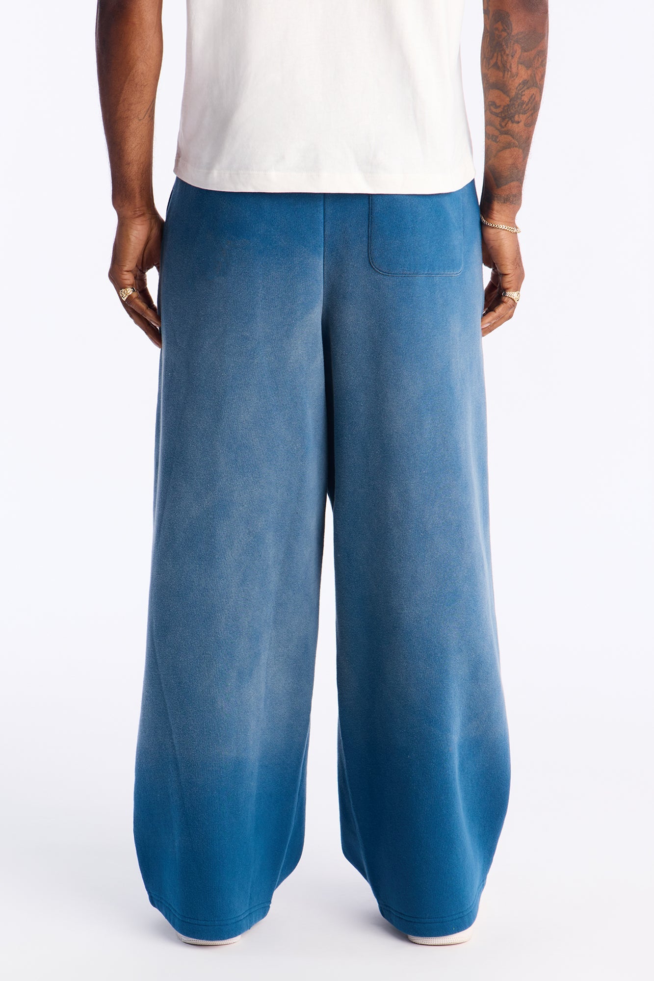 Wide Leg Carpenter Sweatpants - Blue