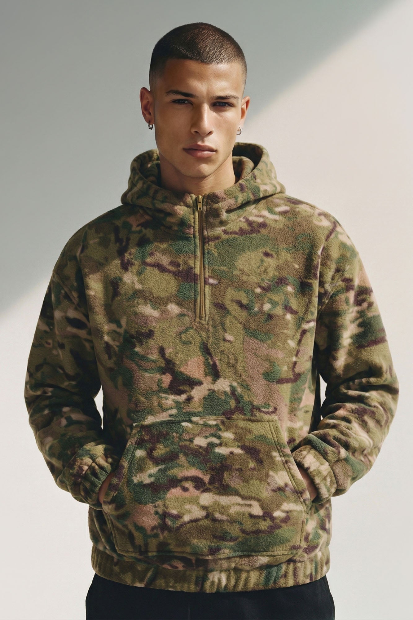 Camo Quarter Zip Hoodie - Camouflage