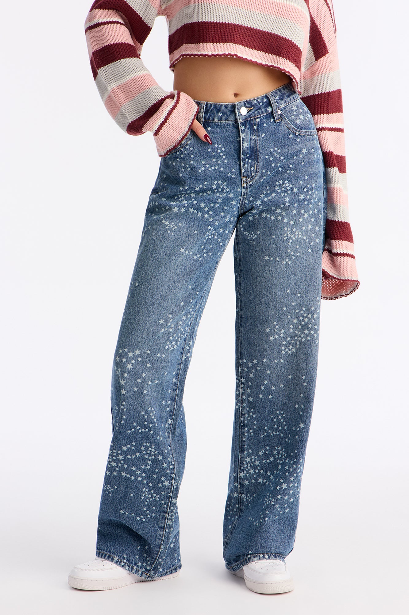 My Lucky Stars Wide Leg Jeans - Medium Wash