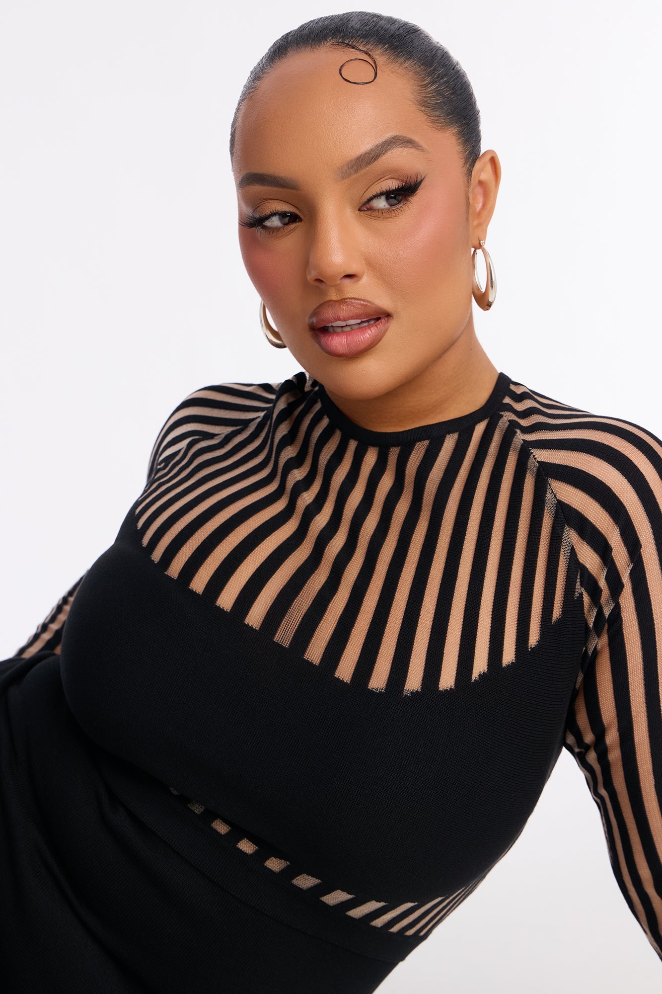 Sleeker Than You Striped Maxi Dress - Black